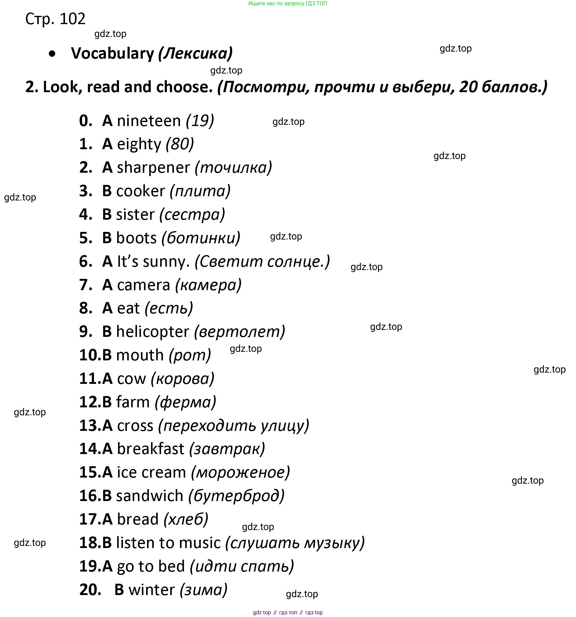 Английский язык (english), 3 класс контрольные задания (test booklet), автор: Баранова Ксения Михайловна (Baranova Ksenia), издательство Просвещение, Москва, 2023, серого цвета, страница 102, номер 2, Решение
