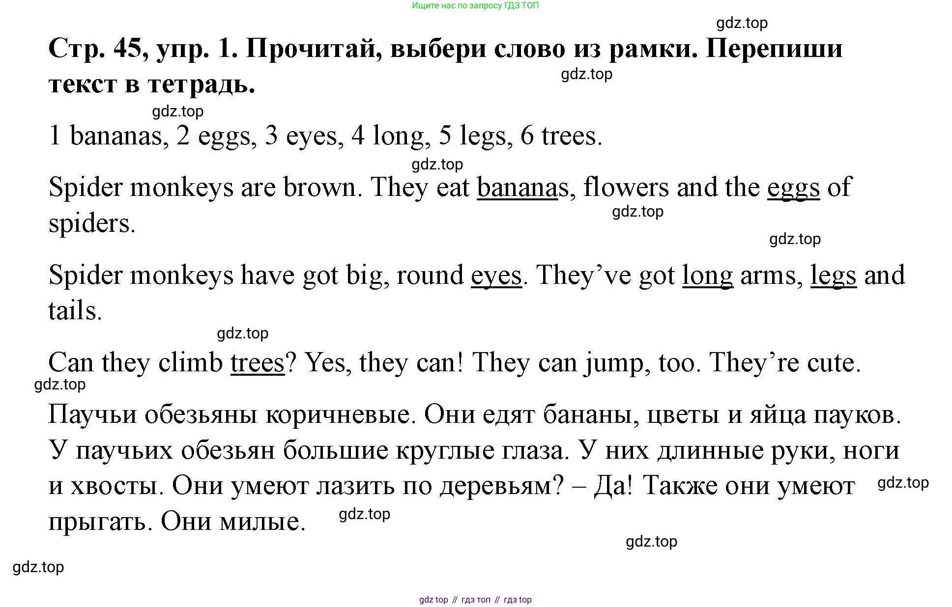 Английский язык (english), 3 класс Учебник (Student's book), авторы: Костюк Евгения Владимировна (Kostyuk Evgeniya), Колоницкая Лидия Борисовна (Kolonitskaya Lidiya), Кустаф Лесли (Koustaff Lesley), издательство Просвещение, Москва, 2023, белого цвета, Часть ( Part) 2, страница 45, номер 1, Решение