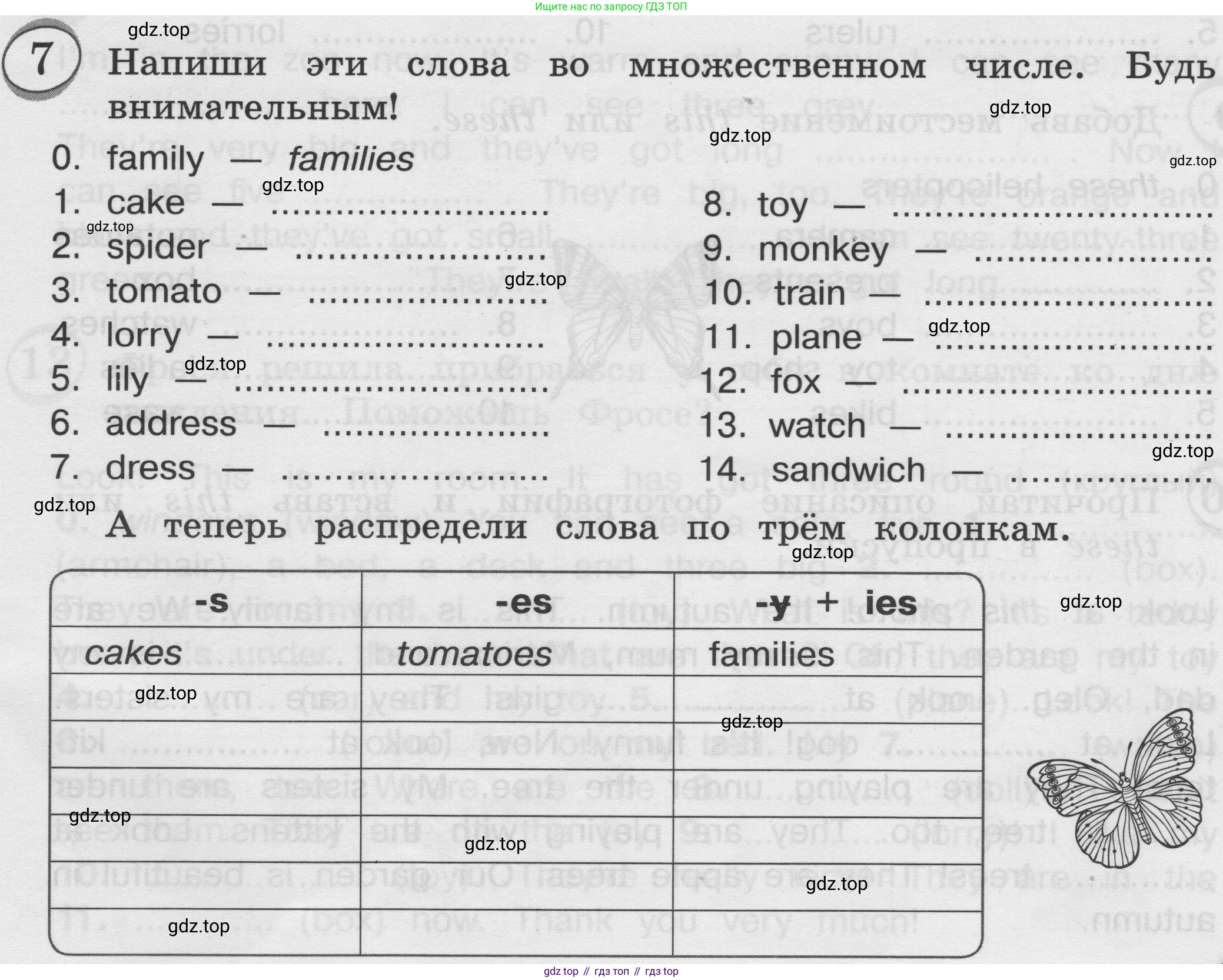 ГДЗ Английский язык (english), 3 класс сборник грамматических упражнений, автор: Рязанцева Светлана Борисовна, издательство Просвещение, Москва, 2024, белого цвета, страница 15, номер 7, Условие