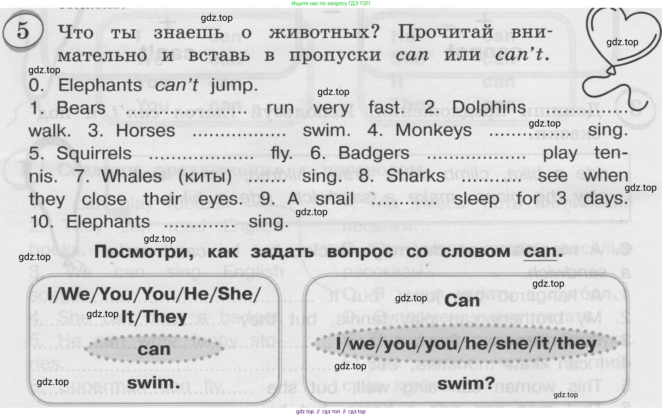 ГДЗ Английский язык (english), 3 класс сборник грамматических упражнений, автор: Рязанцева Светлана Борисовна, издательство Просвещение, Москва, 2024, белого цвета, страница 30, номер 5, Условие