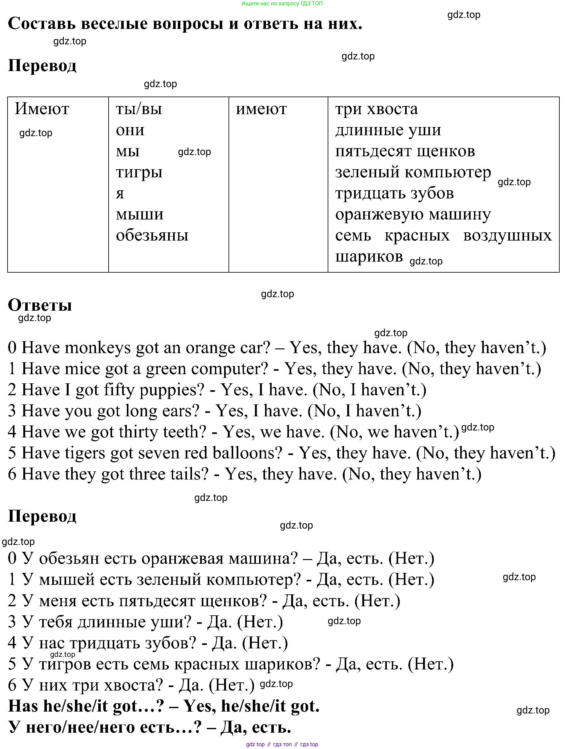 ГДЗ Английский язык (english), 3 класс сборник грамматических упражнений, автор: Рязанцева Светлана Борисовна, издательство Просвещение, Москва, 2024, белого цвета, страница 25, номер 17, Решение