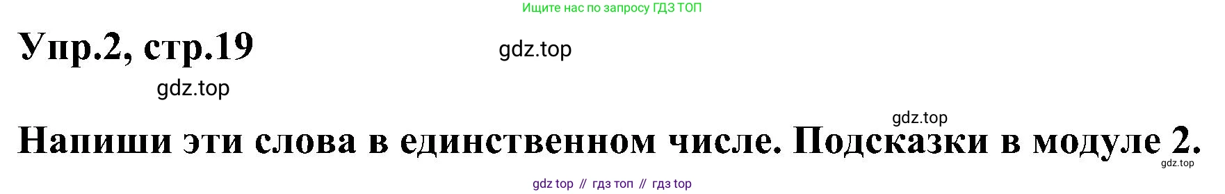 ГДЗ Английский язык (english), 3 класс сборник грамматических упражнений, автор: Рязанцева Светлана Борисовна, издательство Просвещение, Москва, 2024, белого цвета, страница 19, номер 2, Решение