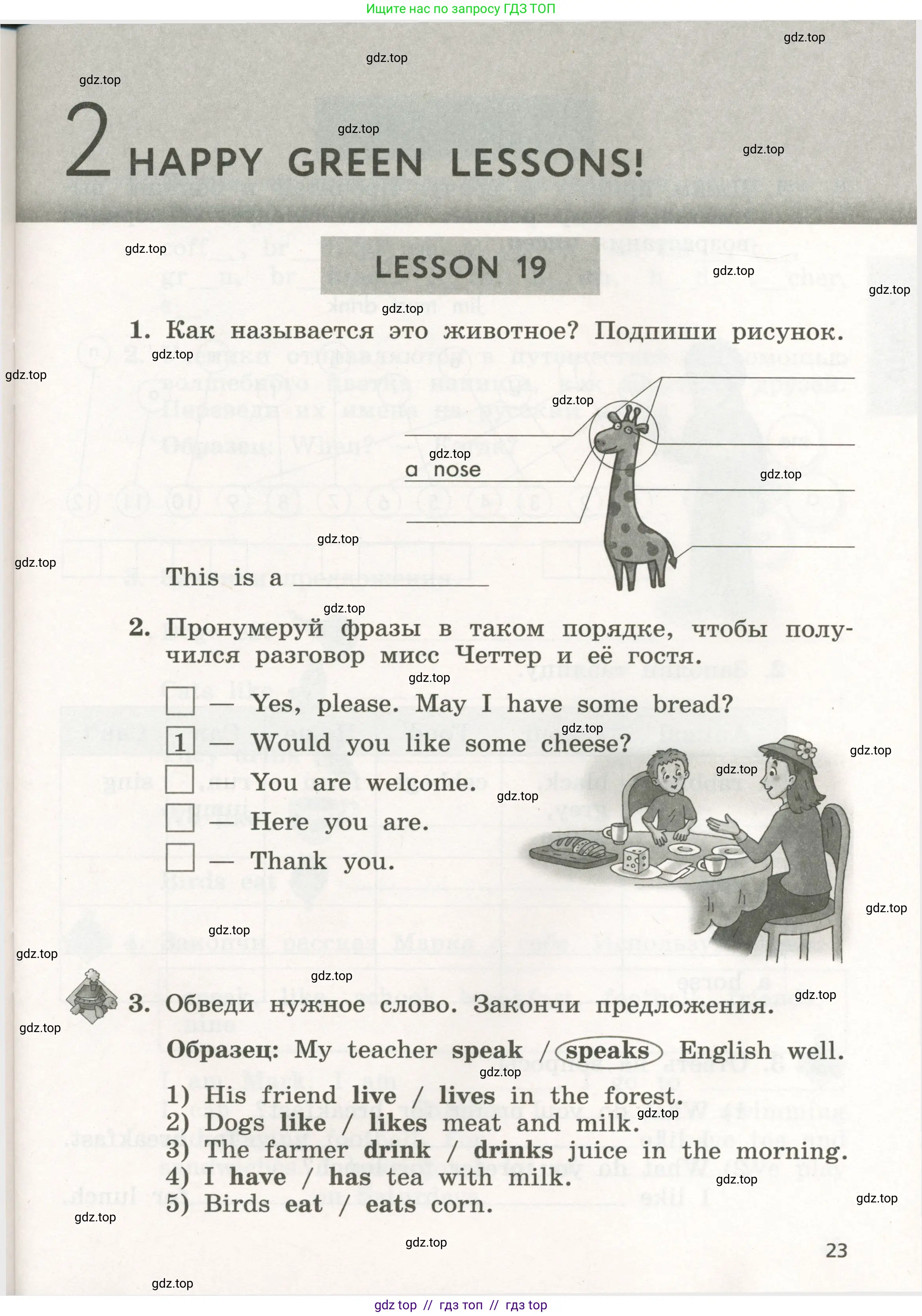 Английский язык (english), 3 класс рабочая тетрадь с контрольными работами (workbook + tests), авторы: Биболетова Мерем Забатовна, Денисенко Ольга Анатольевна, Трубанева Наталия Николаевна, издательство Просвещение, Москва, 2023, зелёного цвета, страница 23
