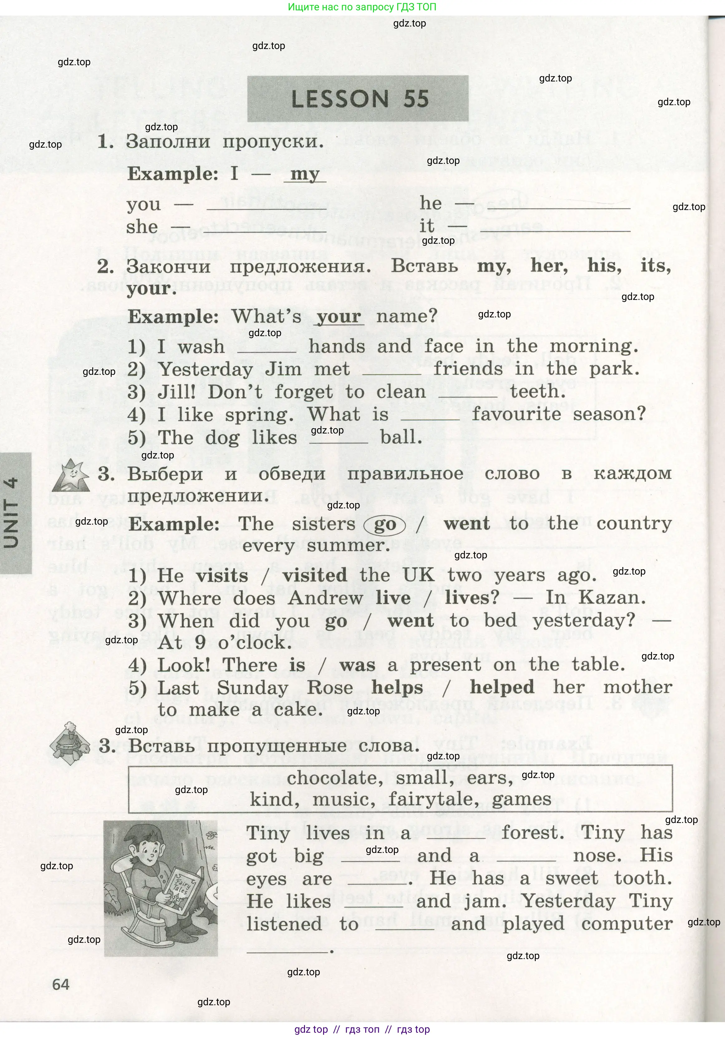 Английский язык (english), 3 класс рабочая тетрадь с контрольными работами (workbook + tests), авторы: Биболетова Мерем Забатовна, Денисенко Ольга Анатольевна, Трубанева Наталия Николаевна, издательство Просвещение, Москва, 2023, зелёного цвета, страница 64
