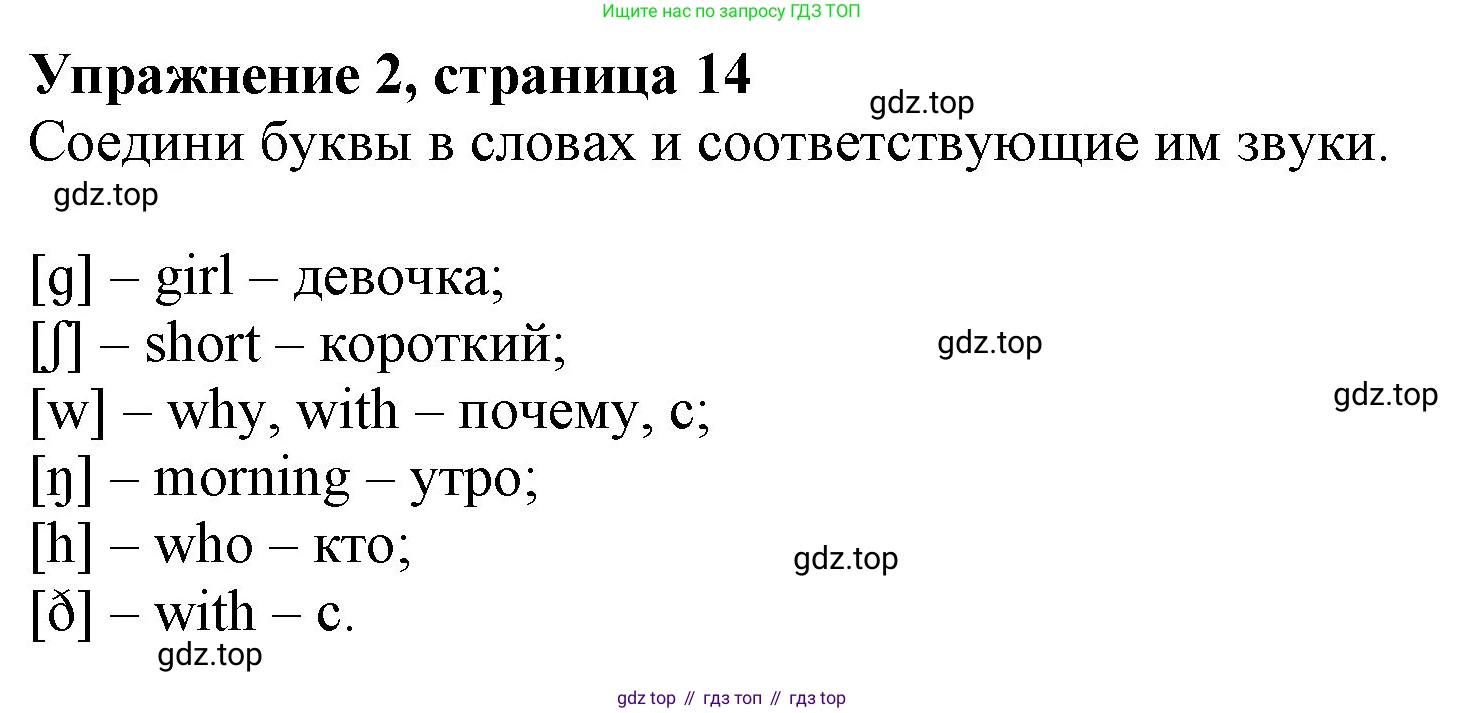 ГДЗ Английский язык (english), 3 класс рабочая тетрадь с контрольными работами (workbook + tests), авторы: Биболетова Мерем Забатовна, Денисенко Ольга Анатольевна, Трубанева Наталия Николаевна, издательство Просвещение, Москва, 2023, зелёного цвета, страница 14, номер 2, Решение 2016-2022