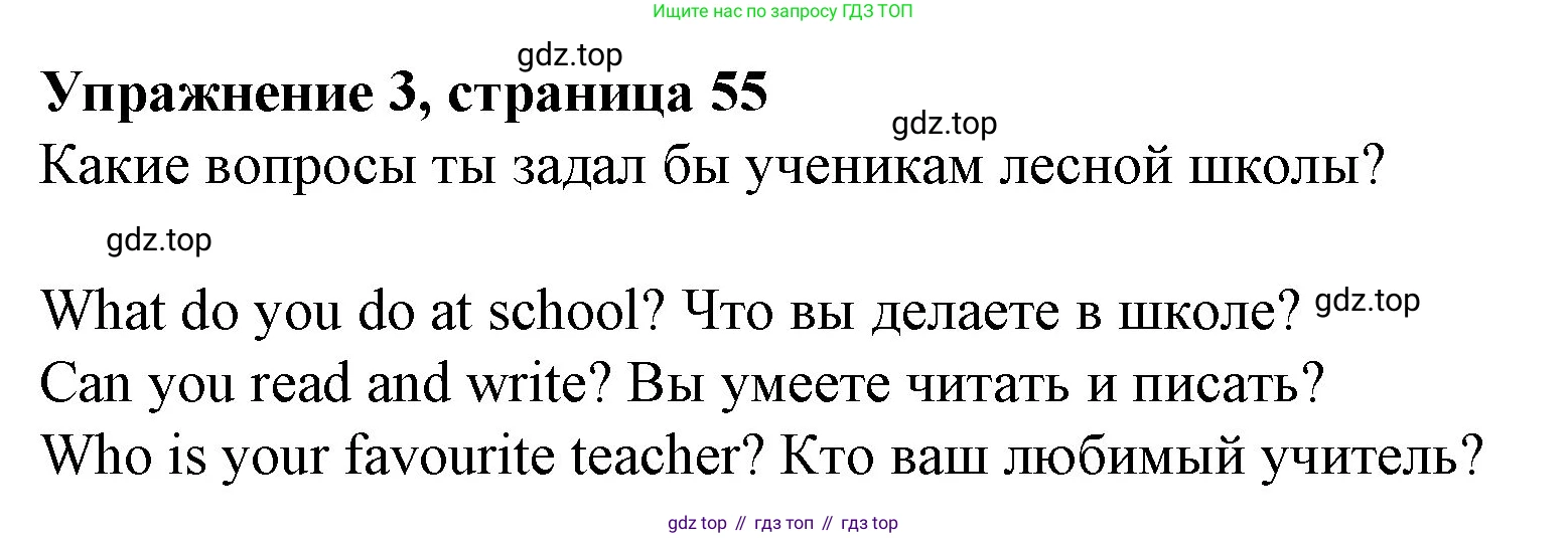 ГДЗ Английский язык (english), 3 класс рабочая тетрадь с контрольными работами (workbook + tests), авторы: Биболетова Мерем Забатовна, Денисенко Ольга Анатольевна, Трубанева Наталия Николаевна, издательство Просвещение, Москва, 2023, зелёного цвета, страница 55, номер 3, Решение 2016-2022
