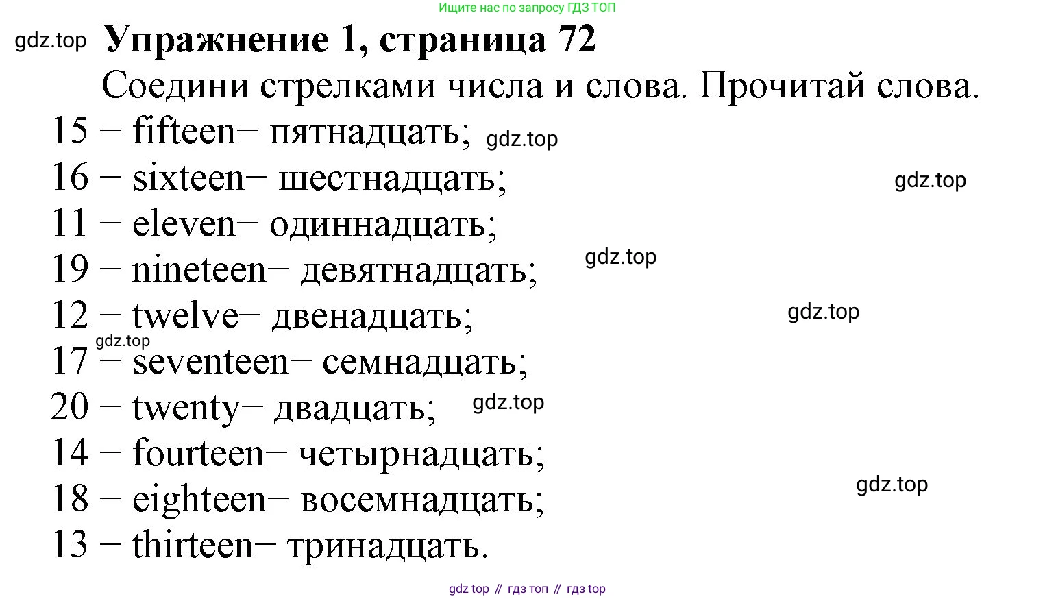 ГДЗ Английский язык (english), 3 класс рабочая тетрадь с контрольными работами (workbook + tests), авторы: Биболетова Мерем Забатовна, Денисенко Ольга Анатольевна, Трубанева Наталия Николаевна, издательство Просвещение, Москва, 2023, зелёного цвета, страница 72, номер 1, Решение 2016-2022
