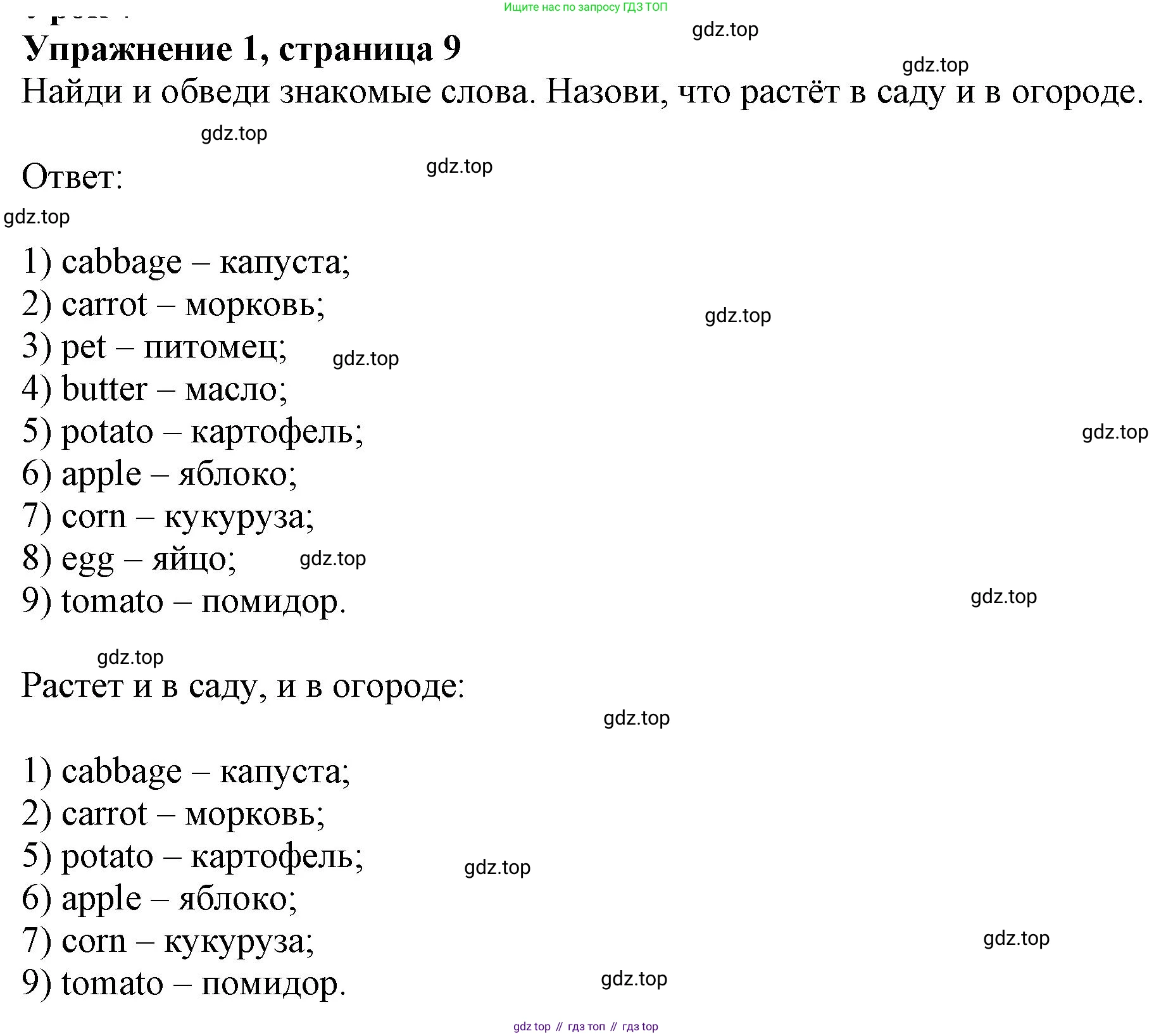 ГДЗ Английский язык (english), 3 класс рабочая тетрадь с контрольными работами (workbook + tests), авторы: Биболетова Мерем Забатовна, Денисенко Ольга Анатольевна, Трубанева Наталия Николаевна, издательство Просвещение, Москва, 2023, зелёного цвета, страница 9, номер 1, Решение 2023