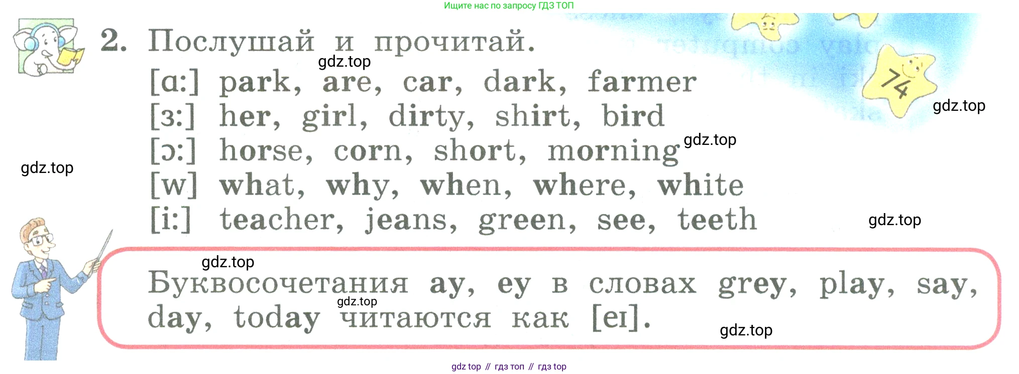 ГДЗ Английский язык (english), 3 класс Учебник (Student's book), авторы: Биболетова Мерем Забатовна, Денисенко Ольга Анатольевна, Трубанева Наталия Николаевна, издательство Просвещение, Москва, 2023, зелёного цвета, страница 50, номер 2, Условие