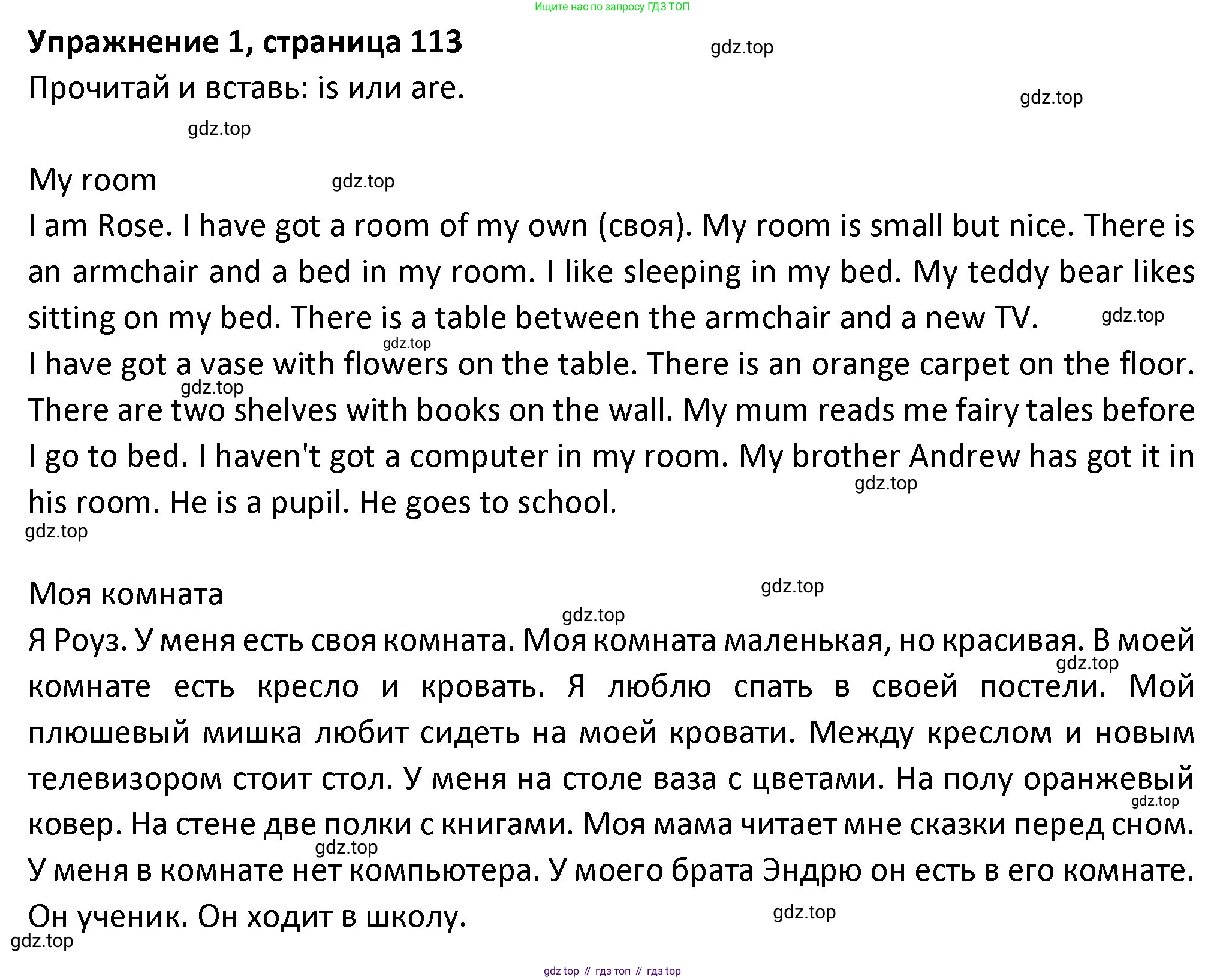 ГДЗ Английский язык (english), 3 класс Учебник (Student's book), авторы: Биболетова Мерем Забатовна, Денисенко Ольга Анатольевна, Трубанева Наталия Николаевна, издательство Просвещение, Москва, 2023, зелёного цвета, страница 113, номер 1, Решение