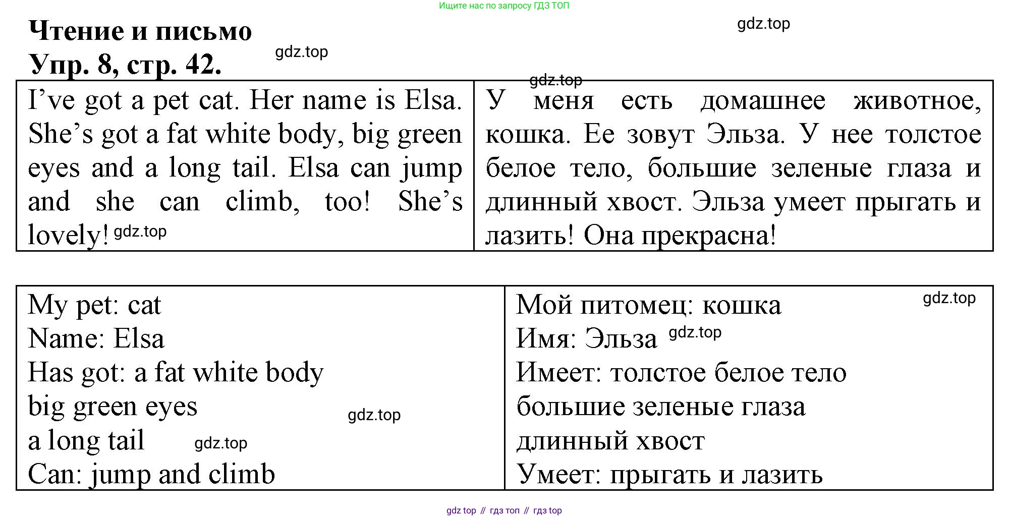 Английский язык (english), 3 класс контрольные задания (test booklet), авторы: Быкова Надежда Ильинична (Bykova Nadezhda), Дули Дженни (Dooley Jenny), Поспелова Марина Давидовна (Pospelova Marina), Эванс Вирджиния (Evans Virginia), издательство Просвещение, Москва, 2023, салатового цвета, страница 42, номер 8, Решение 1