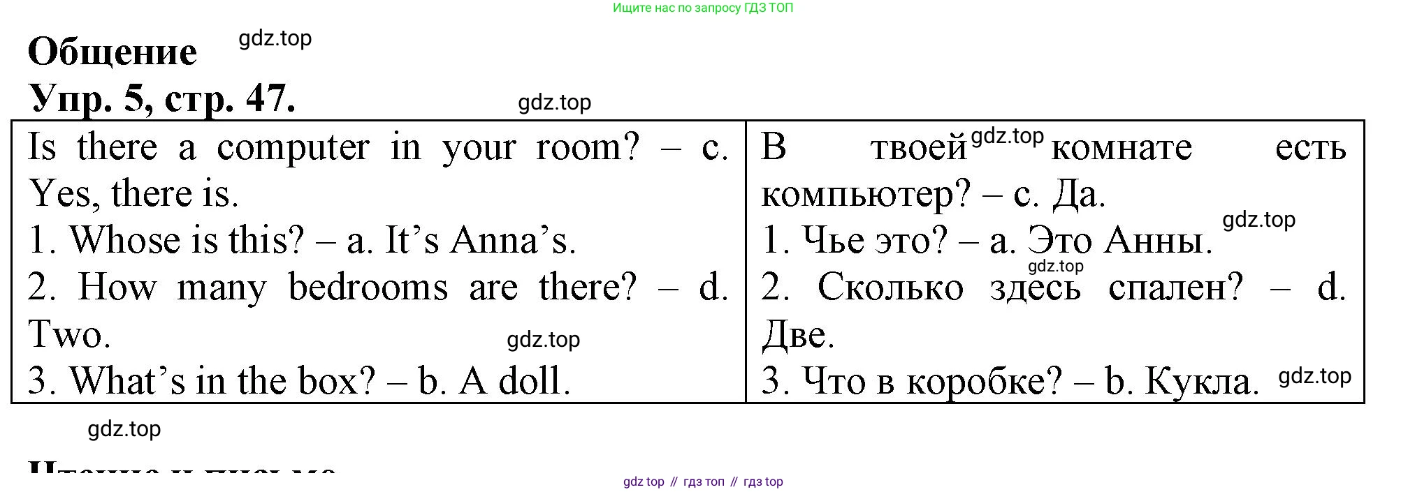 Английский язык (english), 3 класс контрольные задания (test booklet), авторы: Быкова Надежда Ильинична (Bykova Nadezhda), Дули Дженни (Dooley Jenny), Поспелова Марина Давидовна (Pospelova Marina), Эванс Вирджиния (Evans Virginia), издательство Просвещение, Москва, 2023, салатового цвета, страница 47, номер 5, Решение 1