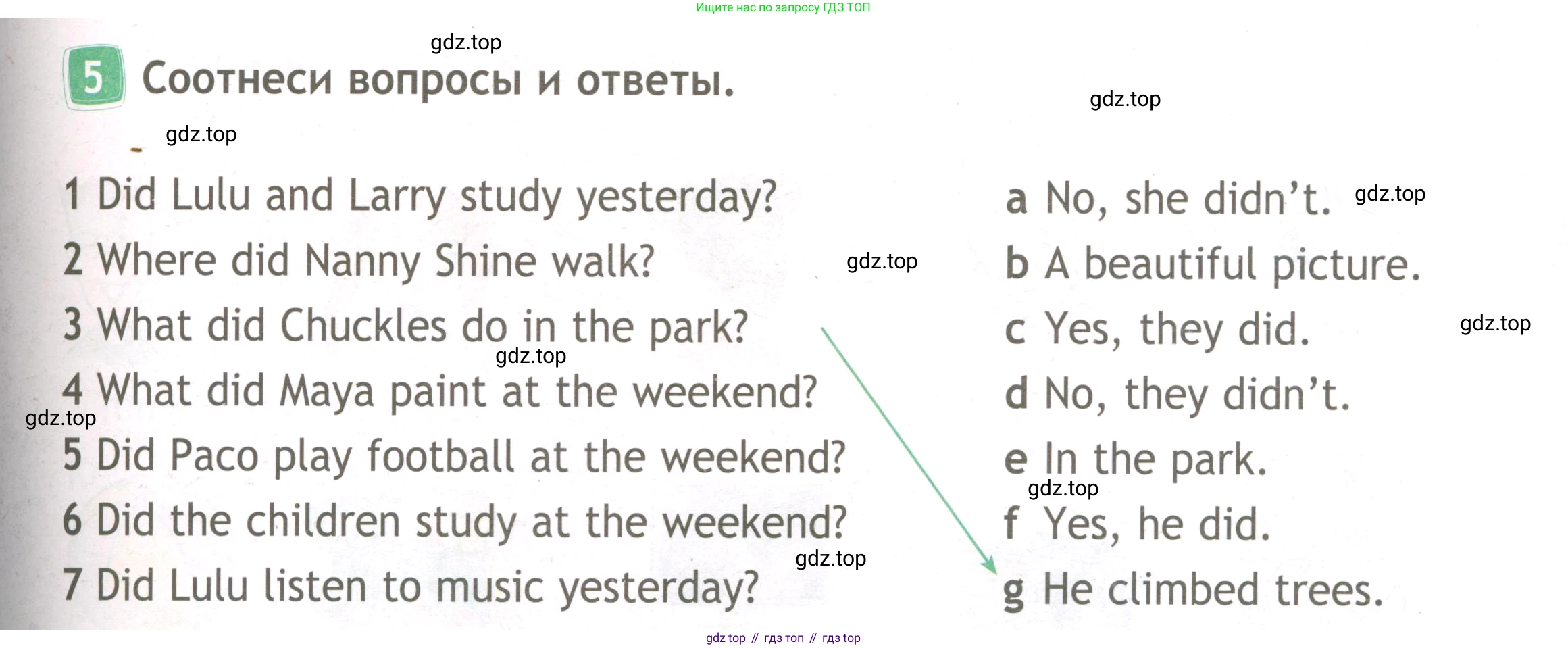 ГДЗ Английский язык (english), 3 класс Рабочая тетрадь (workbook), авторы: Быкова Надежда Ильинична (Bykova Nadezhda), Дули Дженни (Dooley Jenny), Поспелова Марина Давидовна (Pospelova Marina), Эванс Вирджиния (Evans Virginia), издательство Просвещение, Москва, 2023, зелёного цвета, страница 37, номер 5, Условие