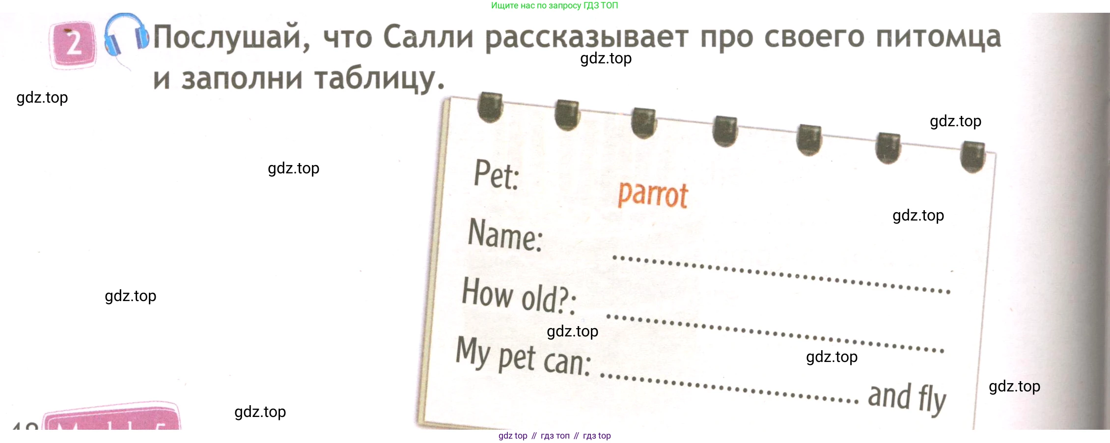 ГДЗ Английский язык (english), 3 класс Рабочая тетрадь (workbook), авторы: Быкова Надежда Ильинична (Bykova Nadezhda), Дули Дженни (Dooley Jenny), Поспелова Марина Давидовна (Pospelova Marina), Эванс Вирджиния (Evans Virginia), издательство Просвещение, Москва, 2023, зелёного цвета, страница 48, номер 2, Условие