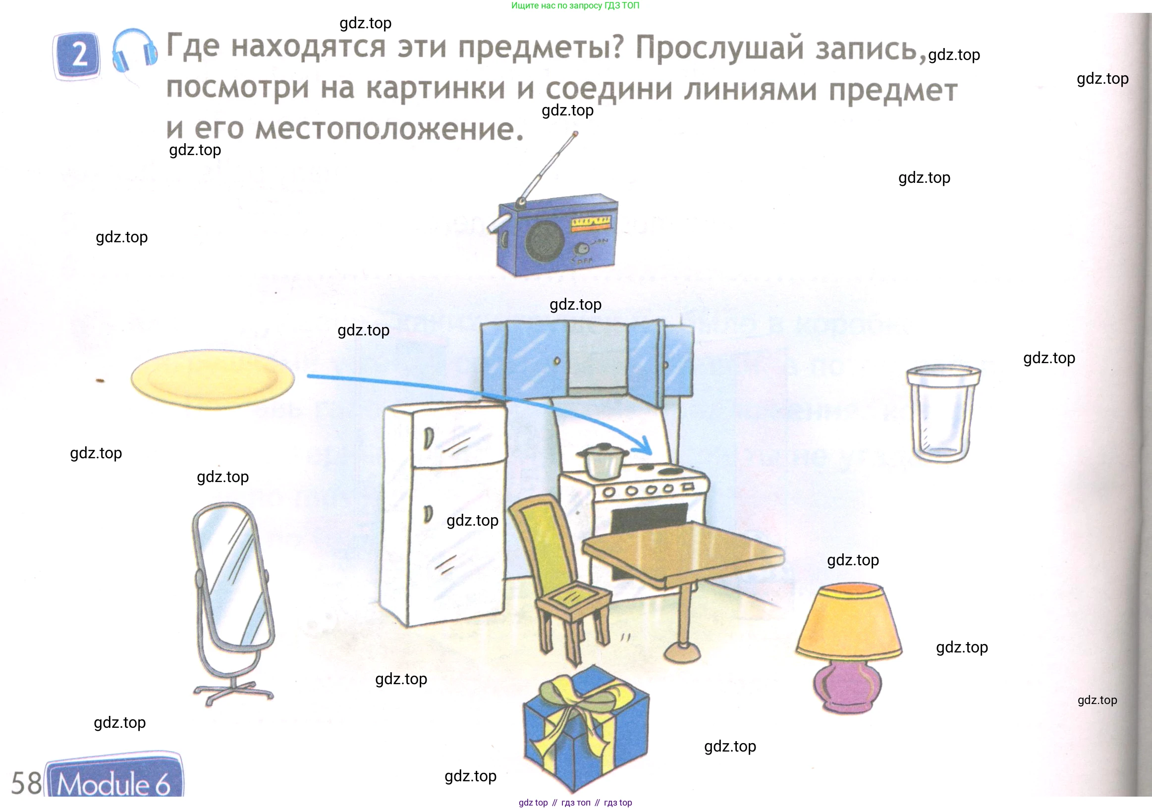 ГДЗ Английский язык (english), 3 класс Рабочая тетрадь (workbook), авторы: Быкова Надежда Ильинична (Bykova Nadezhda), Дули Дженни (Dooley Jenny), Поспелова Марина Давидовна (Pospelova Marina), Эванс Вирджиния (Evans Virginia), издательство Просвещение, Москва, 2023, зелёного цвета, страница 58, номер 2, Условие