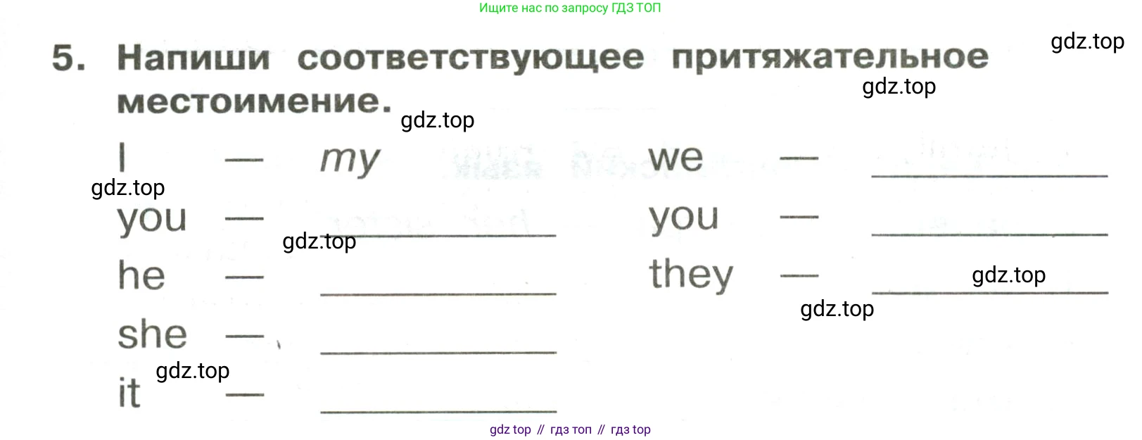 ГДЗ Английский язык (english), 3 класс Сборник упражнений, авторы: Быкова Надежда Ильинична (Bykova Nadezhda), Поспелова Марина Давидовна (Pospelova Marina), издательство Просвещение, Москва, 2023, зелёного цвета, страница 29, номер 5, Условие