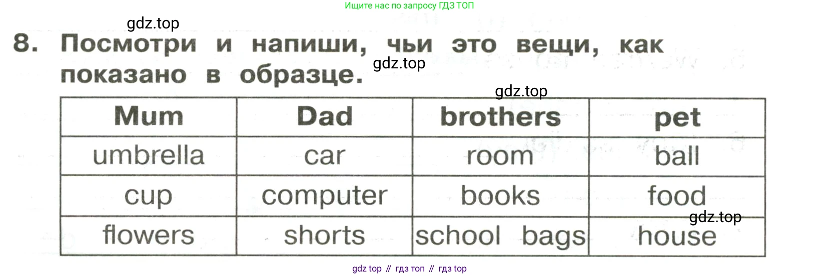 ГДЗ Английский язык (english), 3 класс Сборник упражнений, авторы: Быкова Надежда Ильинична (Bykova Nadezhda), Поспелова Марина Давидовна (Pospelova Marina), издательство Просвещение, Москва, 2023, зелёного цвета, страница 30, номер 8, Условие