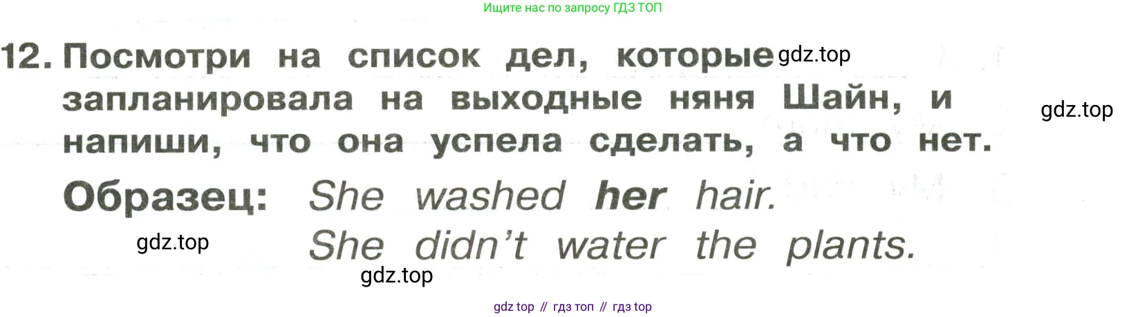 ГДЗ Английский язык (english), 3 класс Сборник упражнений, авторы: Быкова Надежда Ильинична (Bykova Nadezhda), Поспелова Марина Давидовна (Pospelova Marina), издательство Просвещение, Москва, 2023, зелёного цвета, страница 67, номер 12, Условие