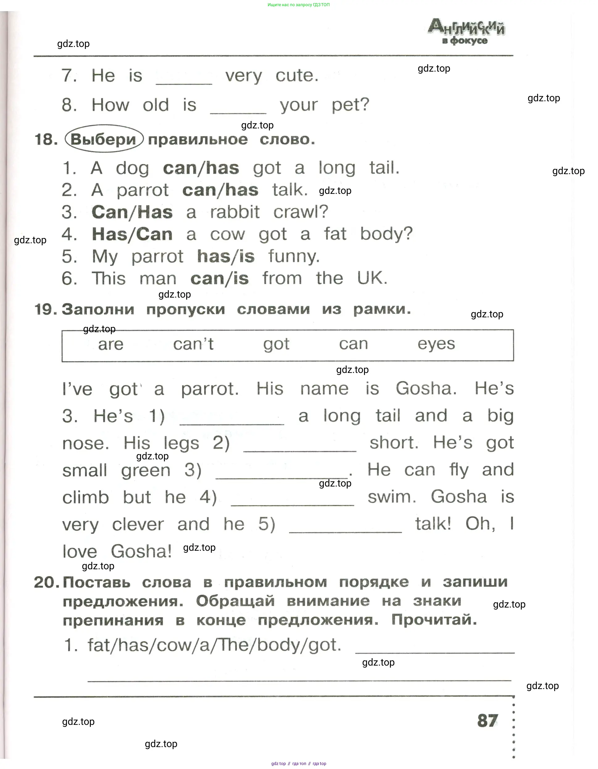 Английский язык (english), 3 класс Сборник упражнений, авторы: Быкова Надежда Ильинична (Bykova Nadezhda), Поспелова Марина Давидовна (Pospelova Marina), издательство Просвещение, Москва, 2023, зелёного цвета, страница 87