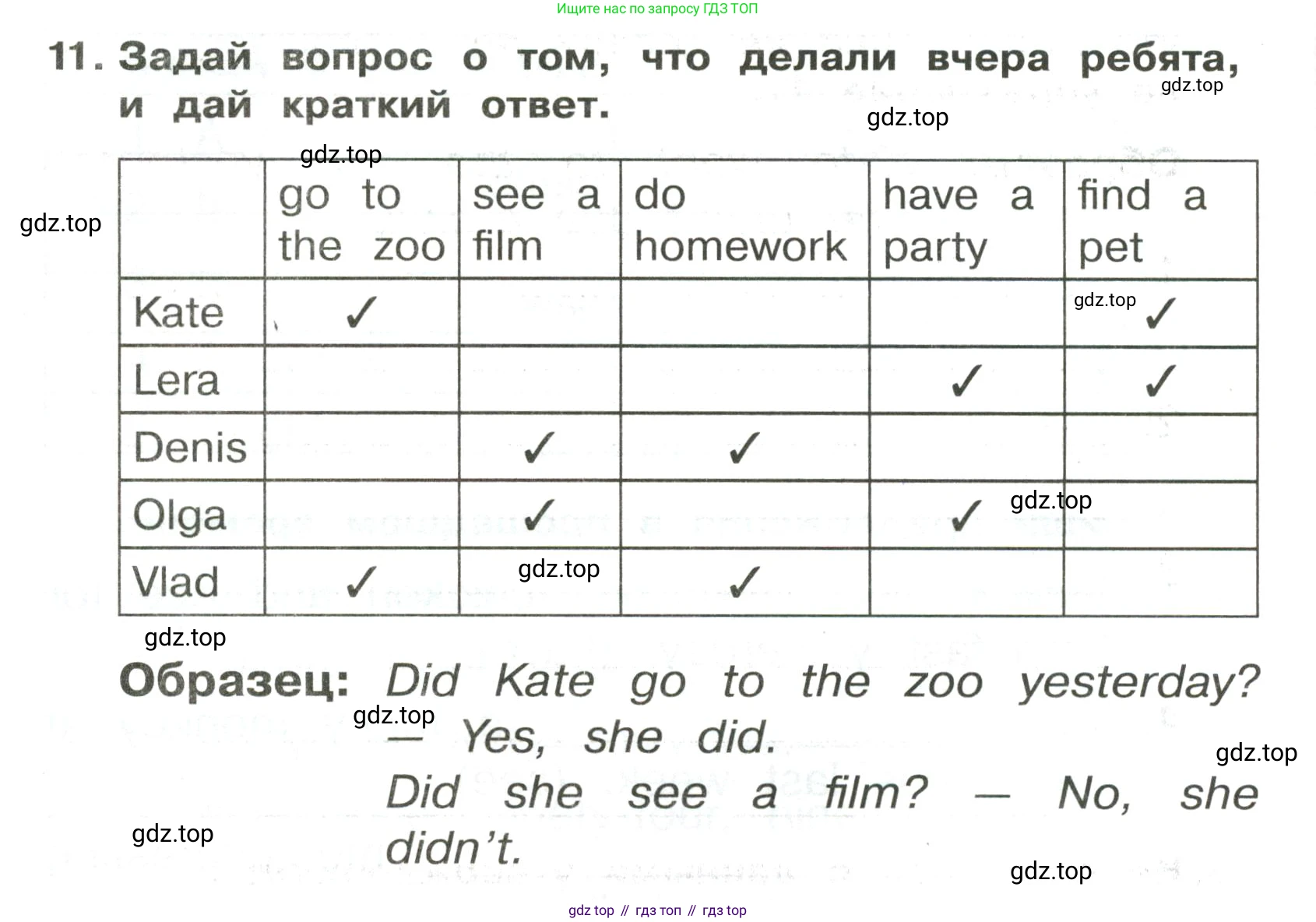 ГДЗ Английский язык (english), 3 класс Сборник упражнений, авторы: Быкова Надежда Ильинична (Bykova Nadezhda), Поспелова Марина Давидовна (Pospelova Marina), издательство Просвещение, Москва, 2023, зелёного цвета, страница 82, номер 11, Условие