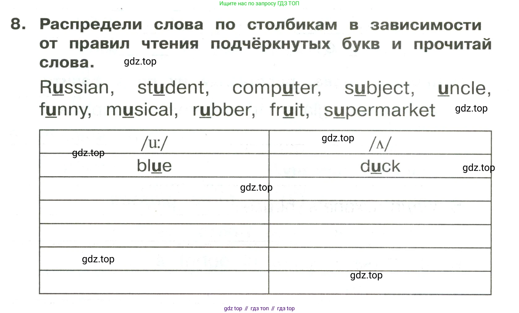 ГДЗ Английский язык (english), 3 класс Сборник упражнений, авторы: Быкова Надежда Ильинична (Bykova Nadezhda), Поспелова Марина Давидовна (Pospelova Marina), издательство Просвещение, Москва, 2023, зелёного цвета, страница 93, номер 8, Условие