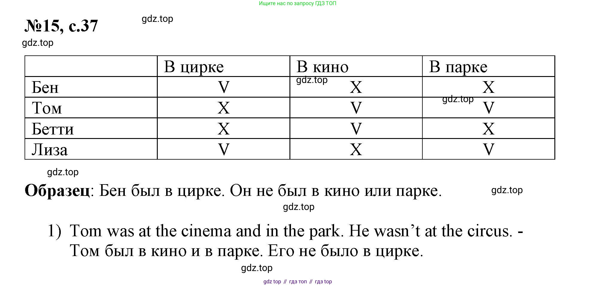ГДЗ Английский язык (english), 3 класс Сборник упражнений, авторы: Быкова Надежда Ильинична (Bykova Nadezhda), Поспелова Марина Давидовна (Pospelova Marina), издательство Просвещение, Москва, 2023, зелёного цвета, страница 37, номер 15, Решение 1