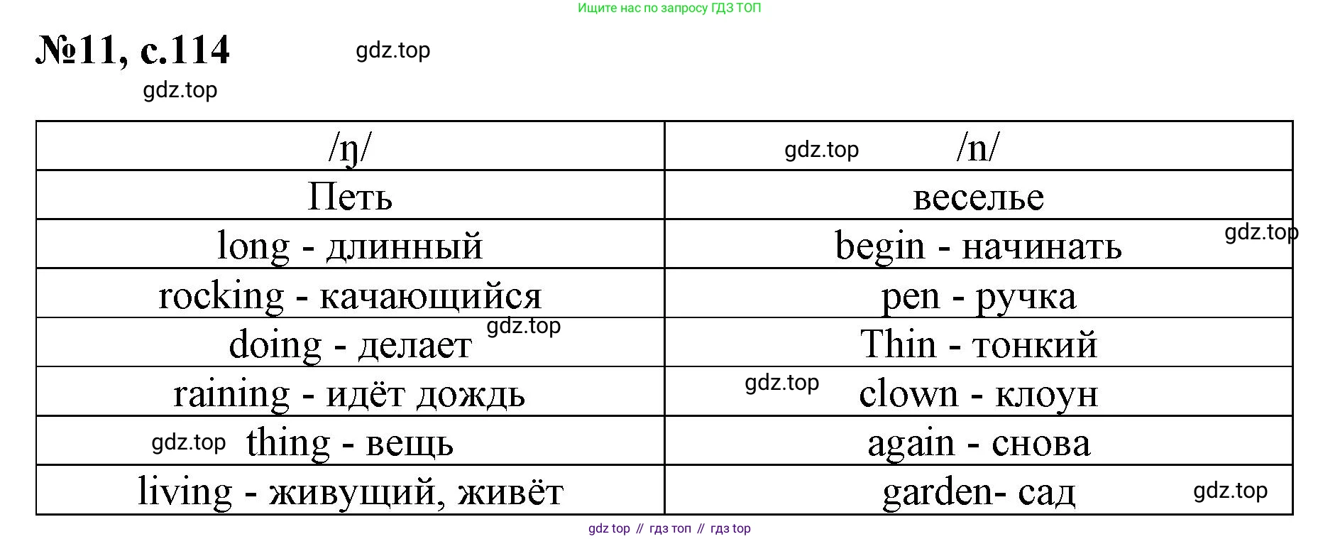 ГДЗ Английский язык (english), 3 класс Сборник упражнений, авторы: Быкова Надежда Ильинична (Bykova Nadezhda), Поспелова Марина Давидовна (Pospelova Marina), издательство Просвещение, Москва, 2023, зелёного цвета, страница 114, номер 11, Решение 1