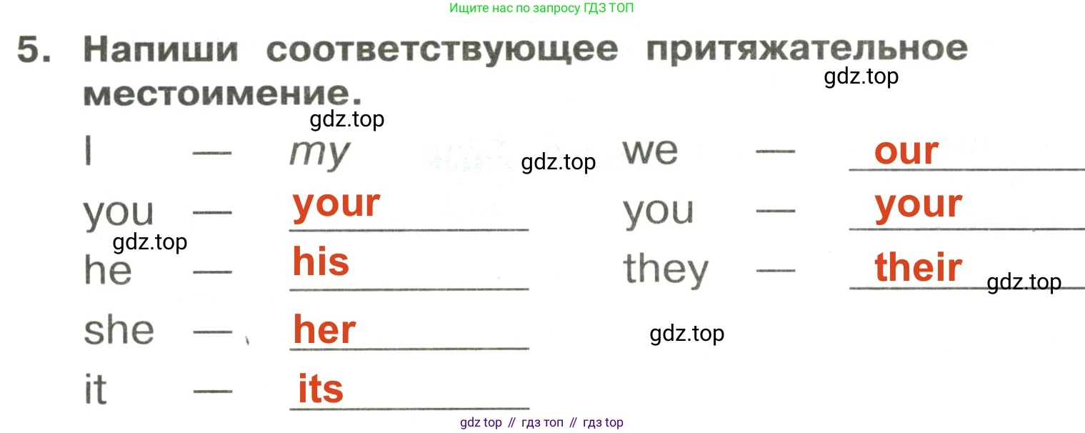 ГДЗ Английский язык (english), 3 класс Сборник упражнений, авторы: Быкова Надежда Ильинична (Bykova Nadezhda), Поспелова Марина Давидовна (Pospelova Marina), издательство Просвещение, Москва, 2023, зелёного цвета, страница 29, номер 5, Решение 2
