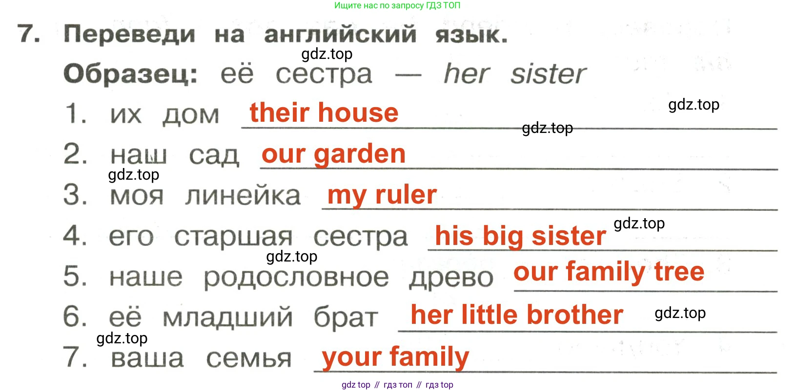 ГДЗ Английский язык (english), 3 класс Сборник упражнений, авторы: Быкова Надежда Ильинична (Bykova Nadezhda), Поспелова Марина Давидовна (Pospelova Marina), издательство Просвещение, Москва, 2023, зелёного цвета, страница 30, номер 7, Решение 2