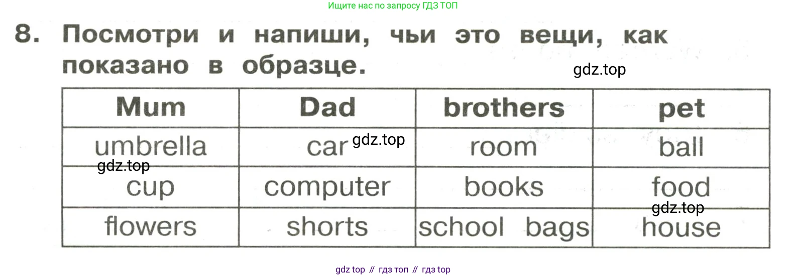 ГДЗ Английский язык (english), 3 класс Сборник упражнений, авторы: Быкова Надежда Ильинична (Bykova Nadezhda), Поспелова Марина Давидовна (Pospelova Marina), издательство Просвещение, Москва, 2023, зелёного цвета, страница 30, номер 8, Решение 2