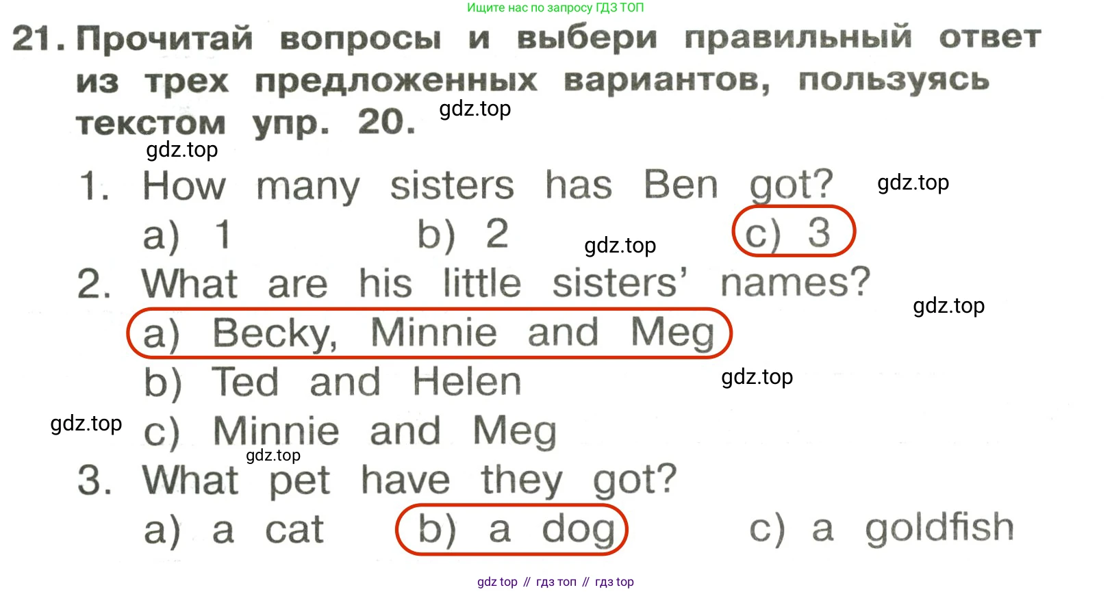 ГДЗ Английский язык (english), 3 класс Сборник упражнений, авторы: Быкова Надежда Ильинична (Bykova Nadezhda), Поспелова Марина Давидовна (Pospelova Marina), издательство Просвещение, Москва, 2023, зелёного цвета, страница 41, номер 21, Решение 2
