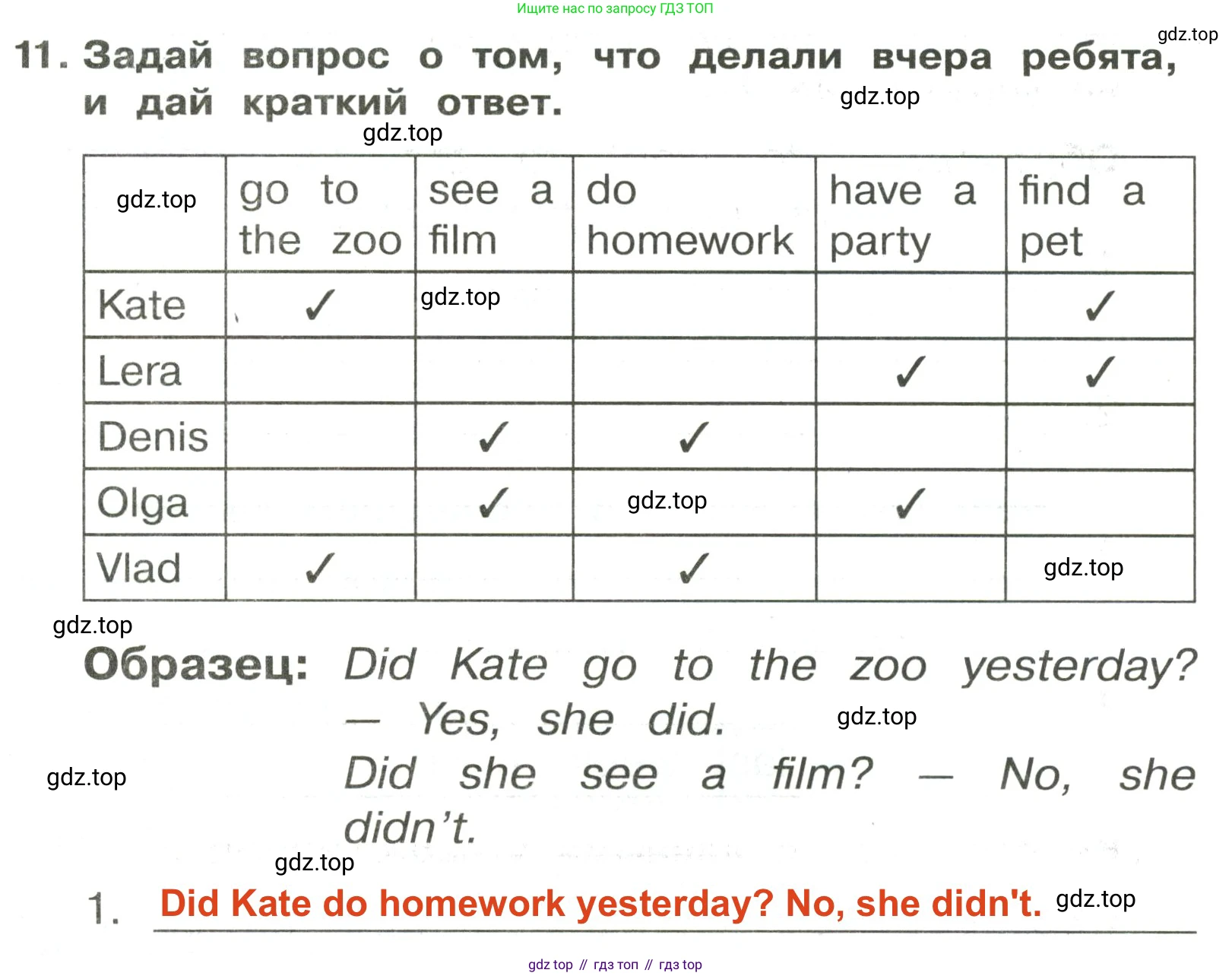 ГДЗ Английский язык (english), 3 класс Сборник упражнений, авторы: Быкова Надежда Ильинична (Bykova Nadezhda), Поспелова Марина Давидовна (Pospelova Marina), издательство Просвещение, Москва, 2023, зелёного цвета, страница 82, номер 11, Решение 2