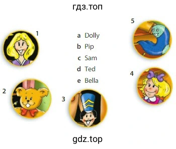 a Dolly b Pip c Sam d Ted e Bella