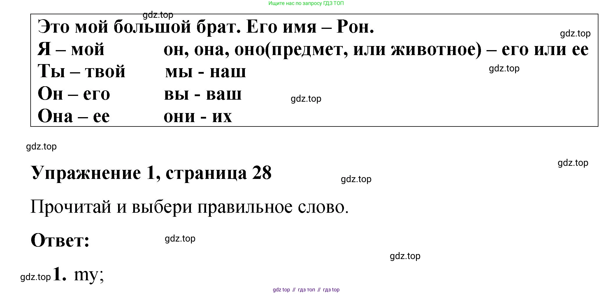 Английский язык (english), 3 класс Учебник (Student's book), авторы: Быкова Надежда Ильинична (Bykova Nadezhda), Дули Дженни (Dooley Jenny), Поспелова Марина Давидовна (Pospelova Marina), Эванс Вирджиния (Evans Virginia), издательство Просвещение, Москва, 2023, зелёного цвета, Часть 1, страница 28, номер 1, Решение 1