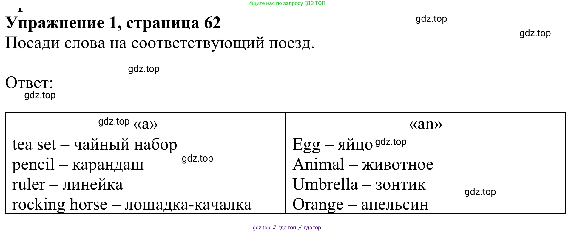 Английский язык (english), 3 класс Учебник (Student's book), авторы: Быкова Надежда Ильинична (Bykova Nadezhda), Дули Дженни (Dooley Jenny), Поспелова Марина Давидовна (Pospelova Marina), Эванс Вирджиния (Evans Virginia), издательство Просвещение, Москва, 2023, зелёного цвета, Часть 1, страница 62, номер 1, Решение 2