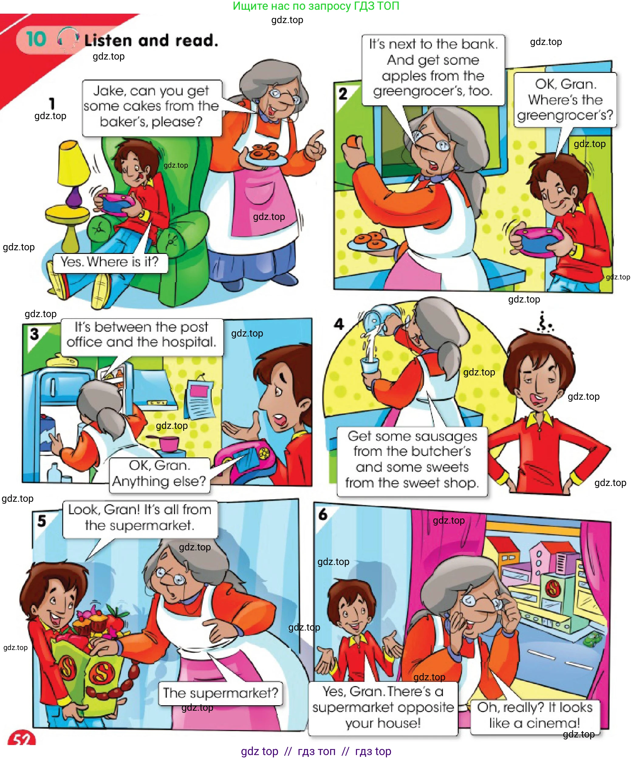 Английский язык (english), 3 класс Учебник (Pupil's book), авторы: Дули Дженни (Dooley Jenny), Оби Боб (Obee Bob), издательство Express Publishing, Алматы, 2018, красного цвета, страница 52, номер 10, Условие