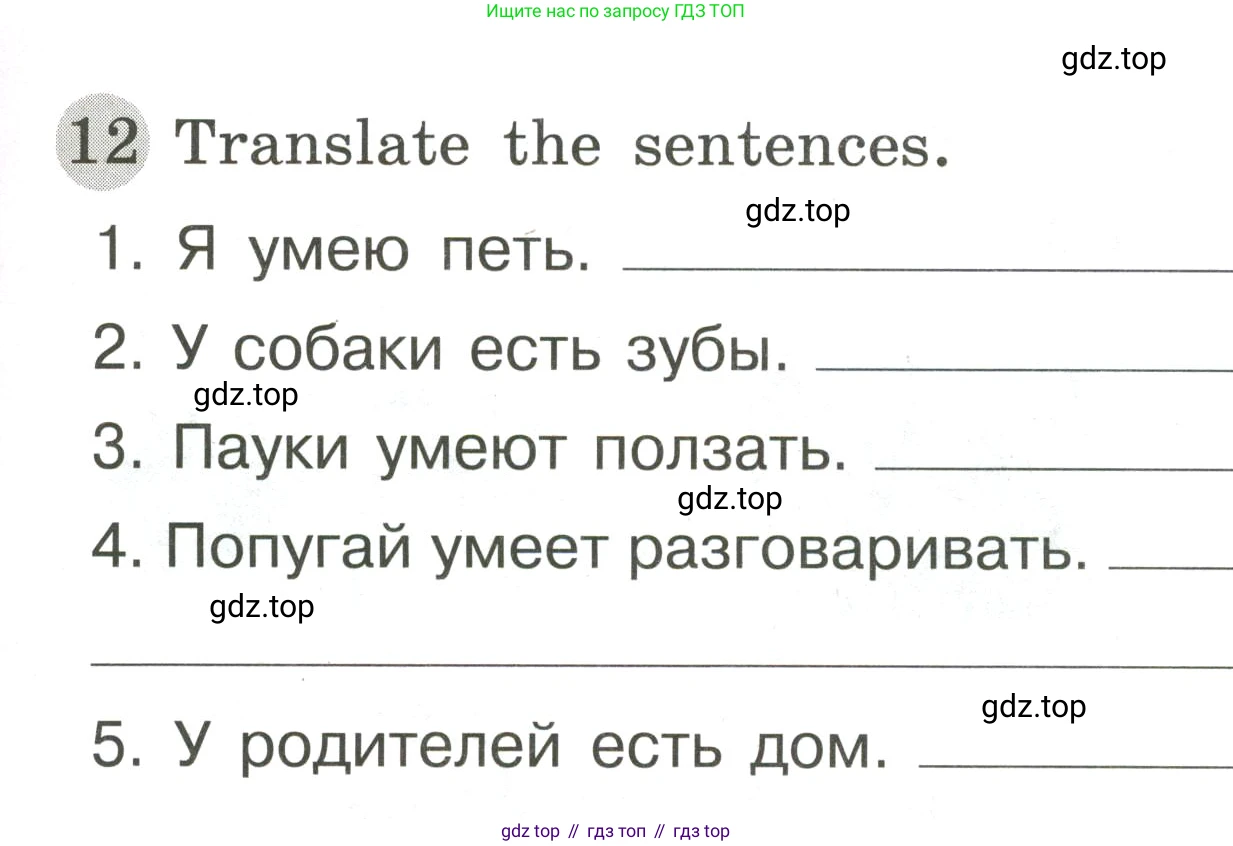 ГДЗ Английский язык (english), 3 класс Грамматический тренажёр, автор: Юшина Дарья Генадьевна, издательство Просвещение, Москва, 2023, салатового цвета, страница 55, номер 12, Условие