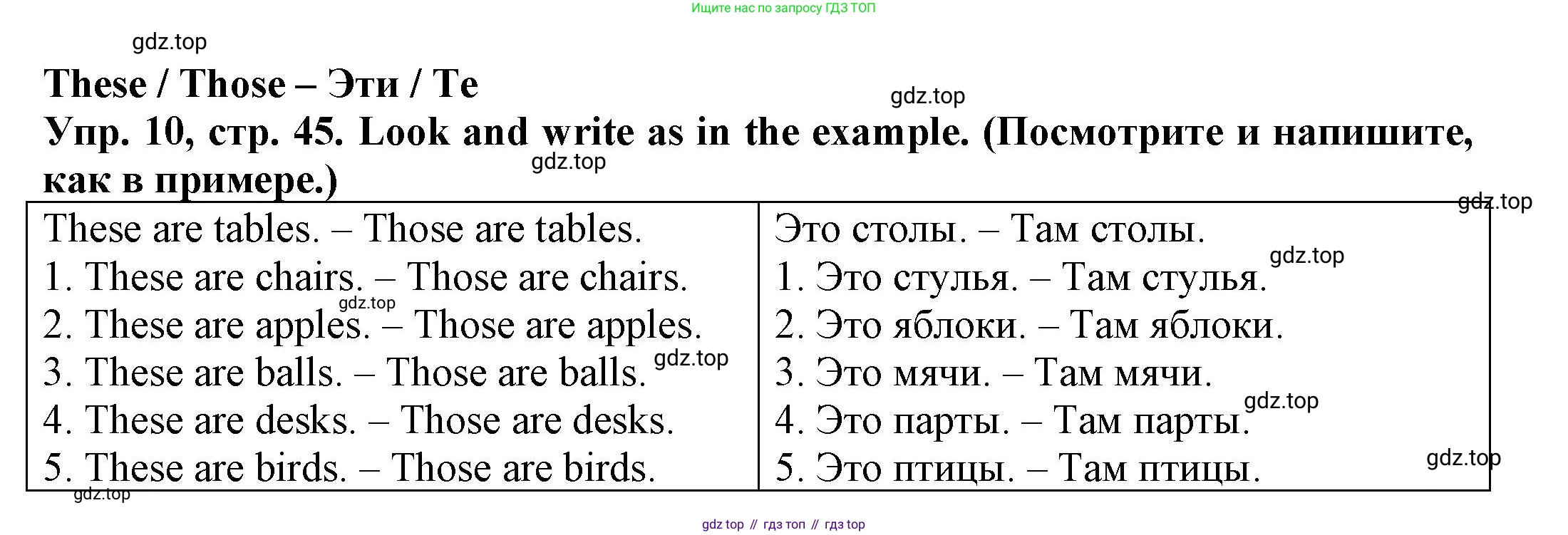 ГДЗ Английский язык (english), 3 класс Грамматический тренажёр, автор: Юшина Дарья Генадьевна, издательство Просвещение, Москва, 2023, салатового цвета, страница 45, номер 10, Решение