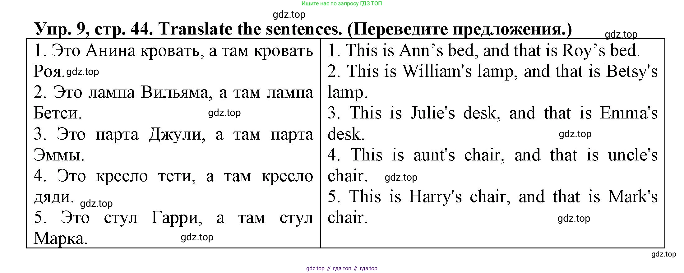 ГДЗ Английский язык (english), 3 класс Грамматический тренажёр, автор: Юшина Дарья Генадьевна, издательство Просвещение, Москва, 2023, салатового цвета, страница 44, номер 9, Решение
