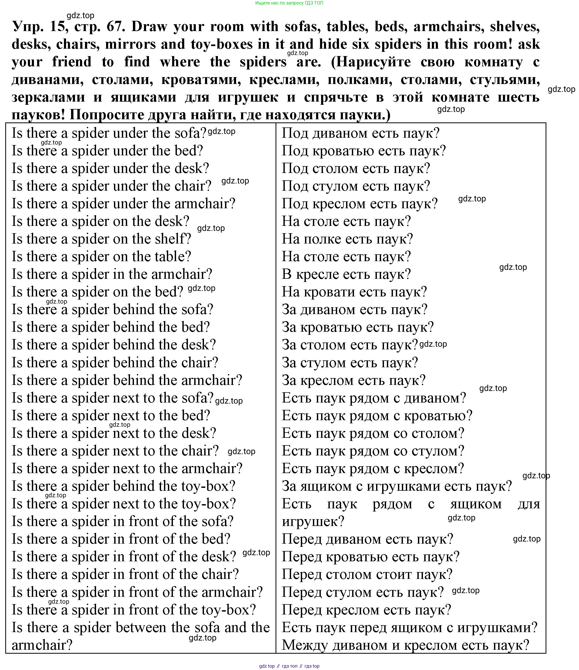 ГДЗ Английский язык (english), 3 класс Грамматический тренажёр, автор: Юшина Дарья Генадьевна, издательство Просвещение, Москва, 2023, салатового цвета, страница 67, номер 15, Решение