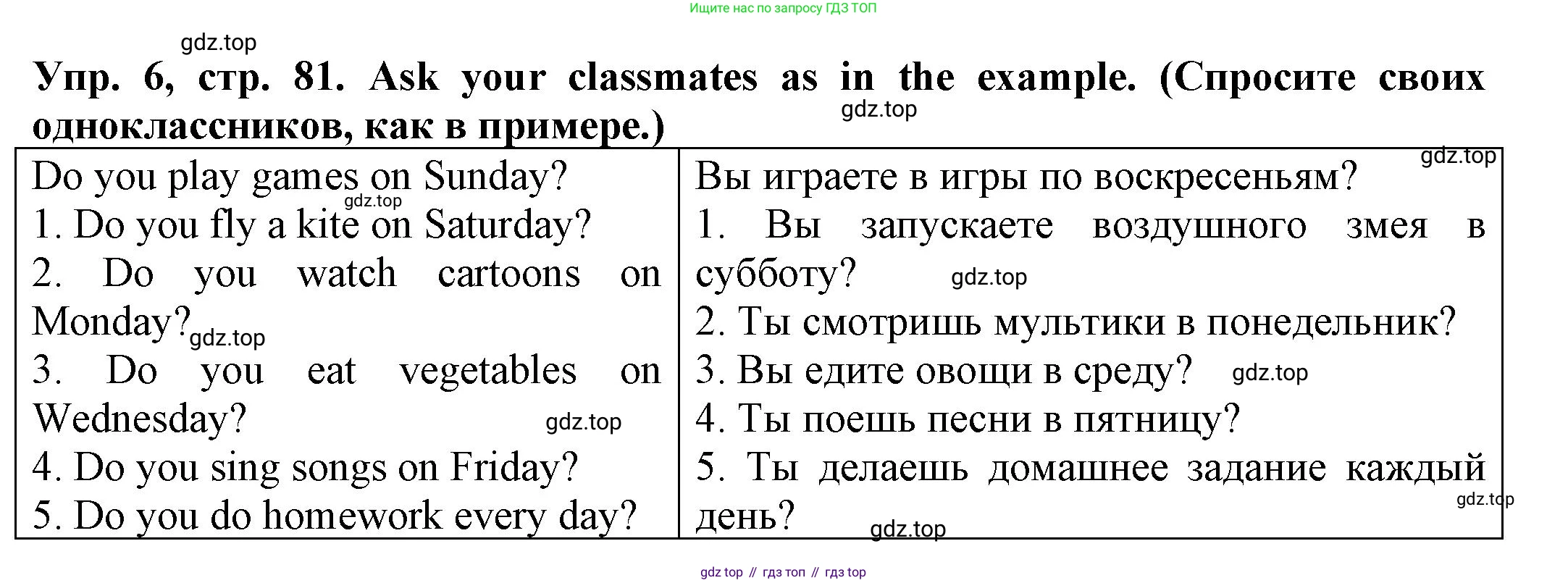 ГДЗ Английский язык (english), 3 класс Грамматический тренажёр, автор: Юшина Дарья Генадьевна, издательство Просвещение, Москва, 2023, салатового цвета, страница 81, номер 6, Решение