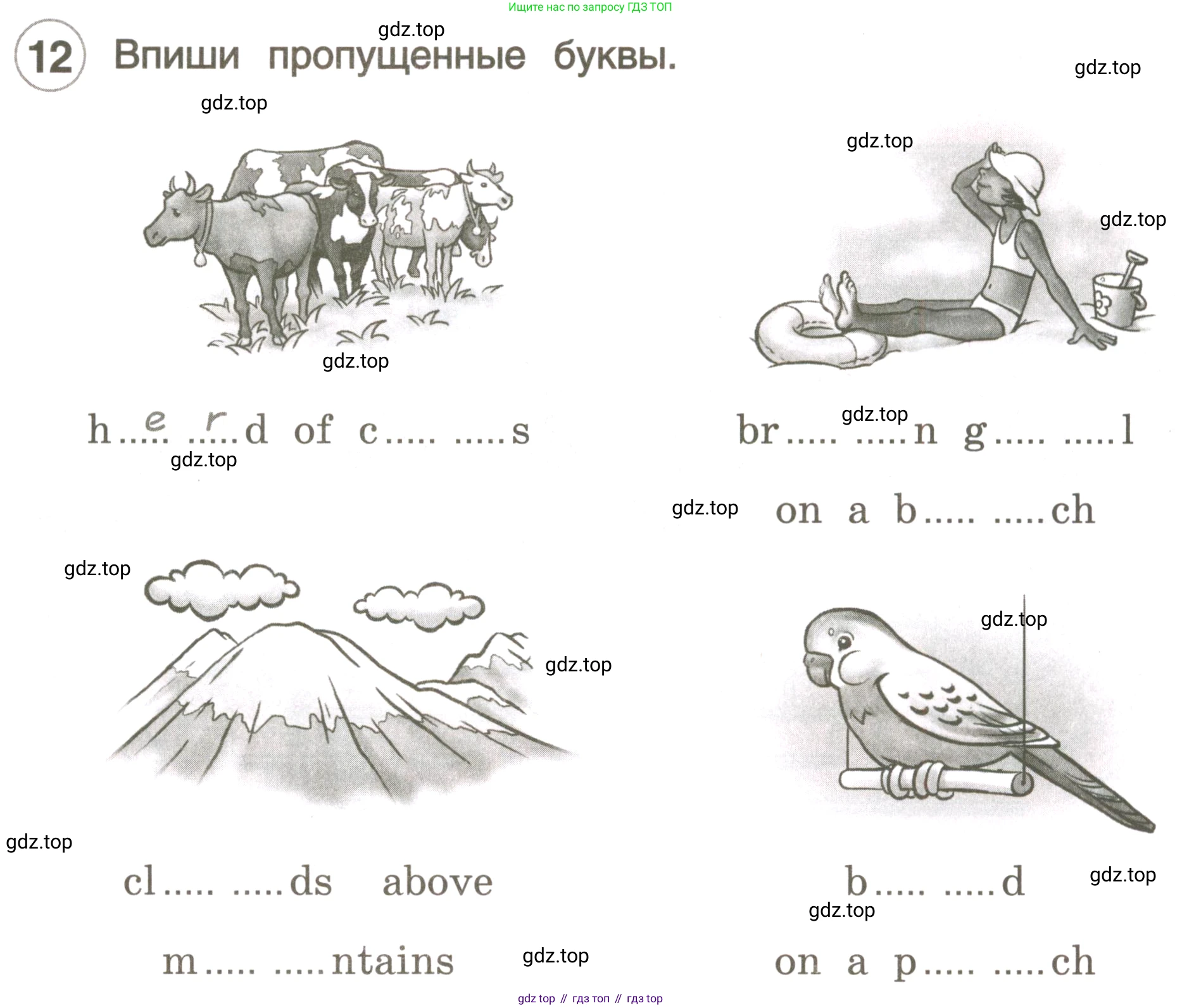 ГДЗ Английский язык (english), 3 класс рабочая тетрадь, авторы: Комарова Юлия Александровна, Ларионова Ирина Владимировна, издательство Русское слово, Москва, 2022, голубого цвета, страница 7, номер 12, Условие