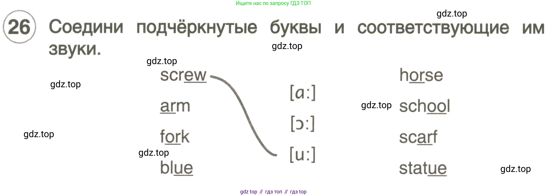 ГДЗ Английский язык (english), 3 класс рабочая тетрадь, авторы: Комарова Юлия Александровна, Ларионова Ирина Владимировна, издательство Русское слово, Москва, 2022, голубого цвета, страница 12, номер 26, Условие