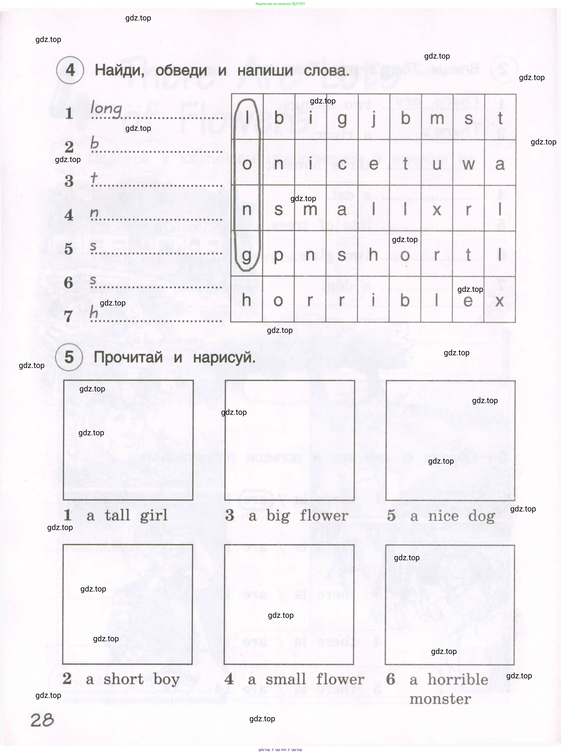 Английский язык (english), 3 класс рабочая тетрадь, авторы: Комарова Юлия Александровна, Ларионова Ирина Владимировна, издательство Русское слово, Москва, 2022, голубого цвета, страница 28
