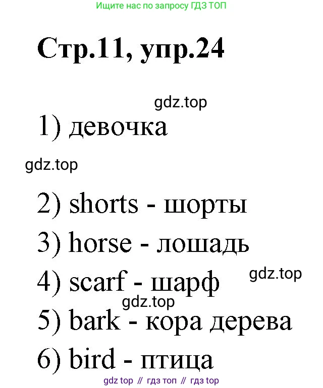 ГДЗ Английский язык (english), 3 класс рабочая тетрадь, авторы: Комарова Юлия Александровна, Ларионова Ирина Владимировна, издательство Русское слово, Москва, 2022, голубого цвета, страница 11, номер 24, Решение
