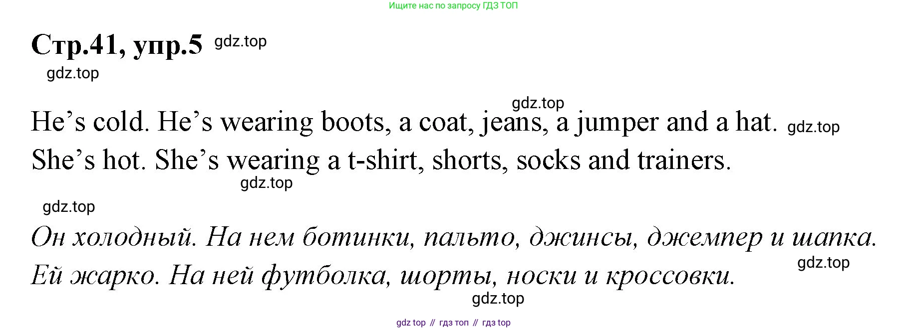 ГДЗ Английский язык (english), 3 класс рабочая тетрадь, авторы: Комарова Юлия Александровна, Ларионова Ирина Владимировна, издательство Русское слово, Москва, 2022, голубого цвета, страница 41, номер 5, Решение
