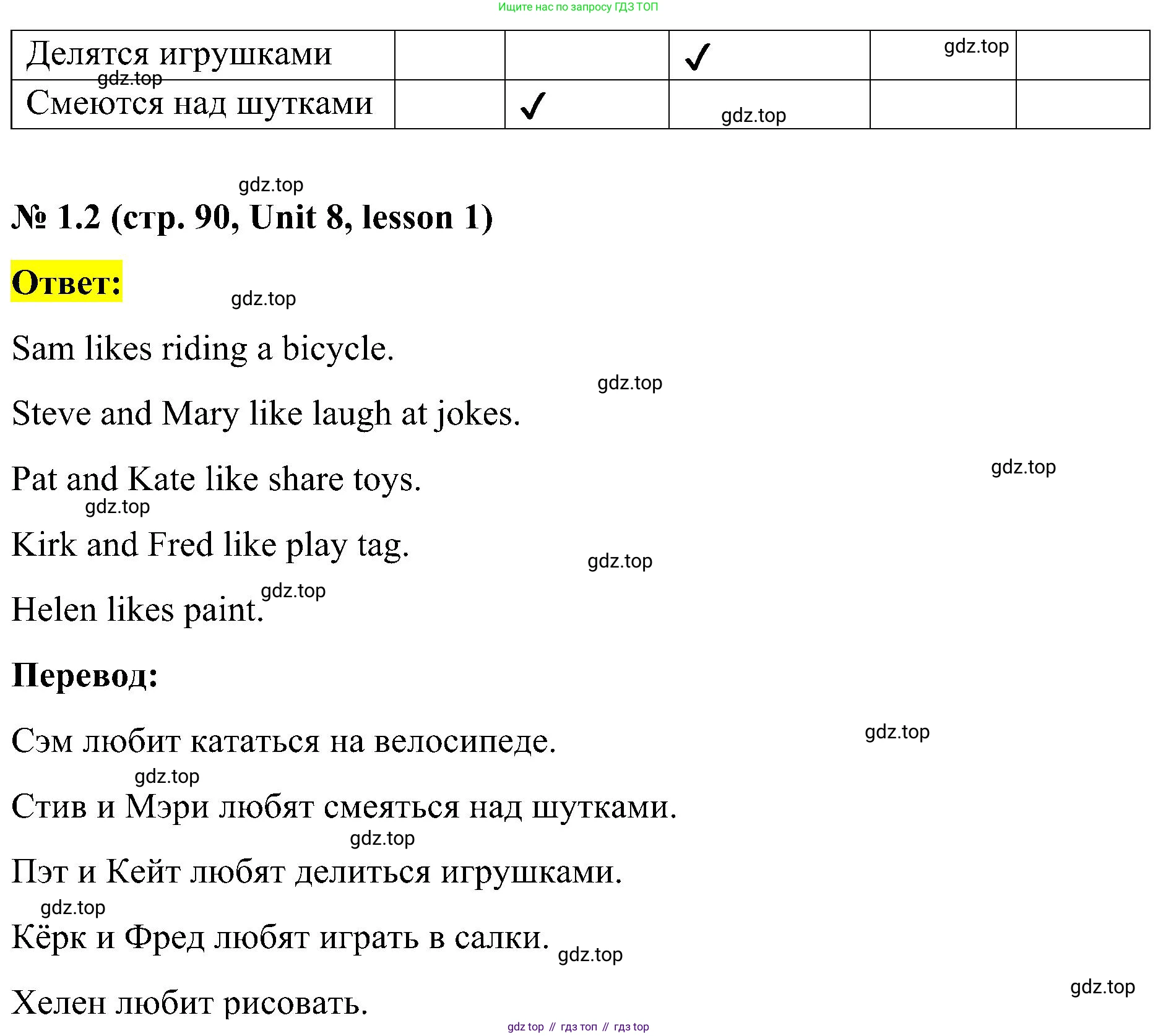 ГДЗ Английский язык (english), 3 класс рабочая тетрадь (activity book), авторы: Кузовлев Владимир Петрович (Kuzovlev Vladimir), Лапа Наталья Михайловна, Костина Ирина Павловна, Кузнецова Елена Вячеславовна, издательство Просвещение, Москва, 2023, страница 89, номер 1, Решение (продолжение 2)