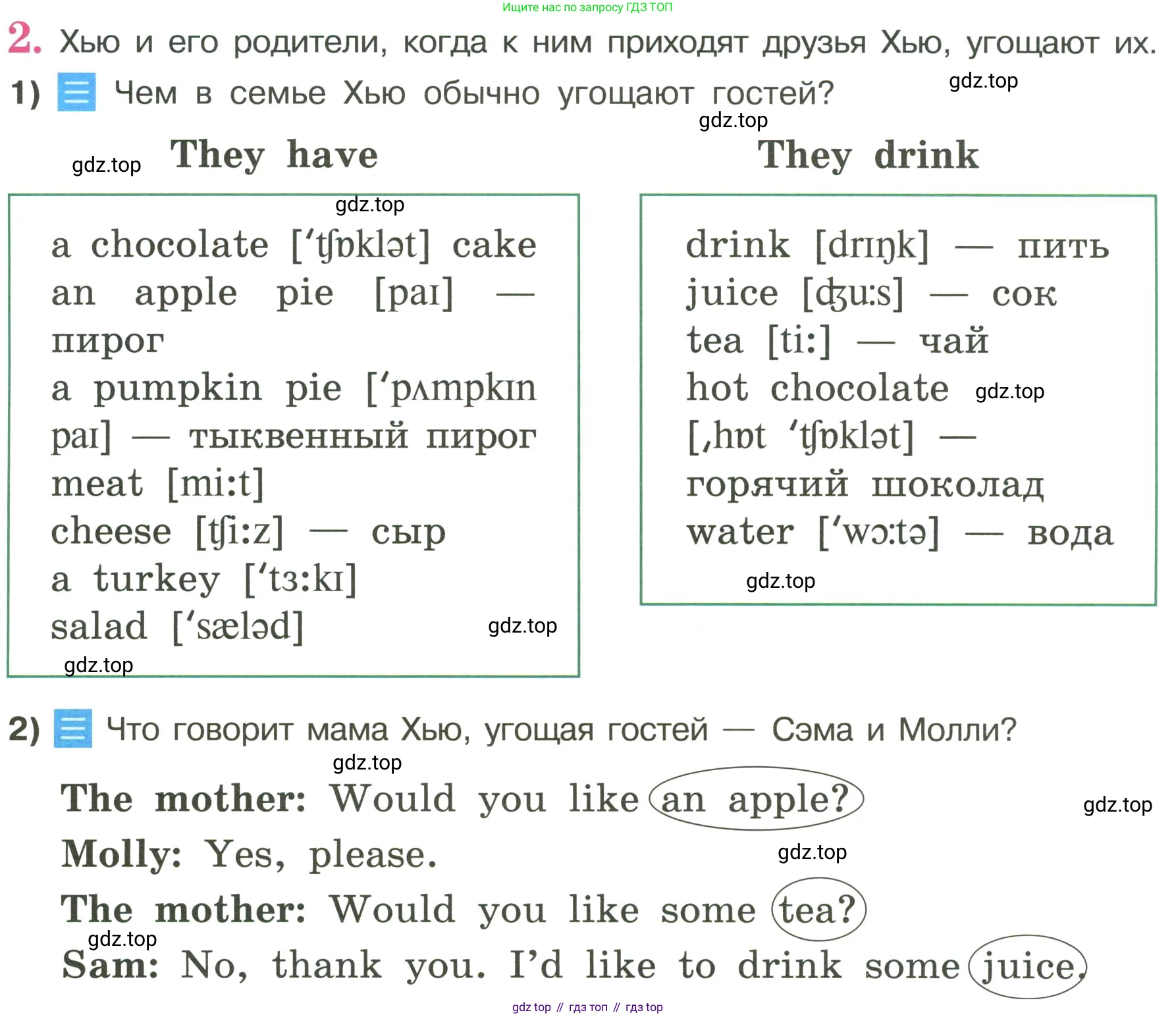 ГДЗ Английский язык (english), 3 класс Учебник, авторы: Кузовлев Владимир Петрович (Kuzovlev Vladimir), Лапа Наталья Михайловна, Костина Ирина Павловна, Кузнецова Елена Вячеславовна, издательство Просвещение, Москва, 2023, голубого цвета, Часть ( Part) 1, страница 63, номер 2, Условие