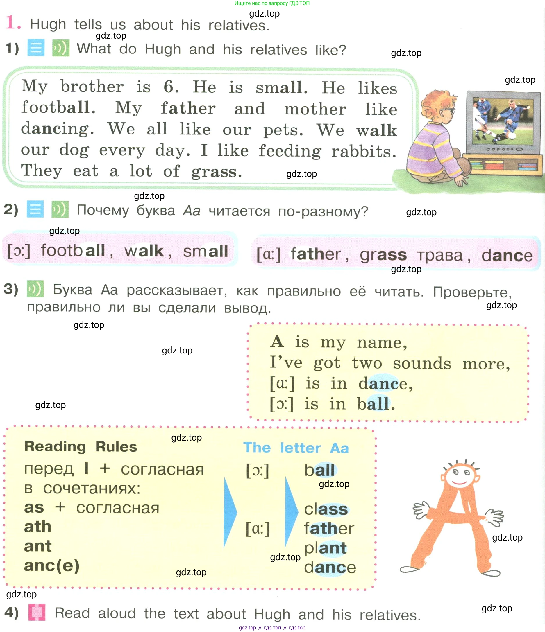 ГДЗ Английский язык (english), 3 класс Учебник, авторы: Кузовлев Владимир Петрович (Kuzovlev Vladimir), Лапа Наталья Михайловна, Костина Ирина Павловна, Кузнецова Елена Вячеславовна, издательство Просвещение, Москва, 2023, голубого цвета, Часть ( Part) 2, страница 42, номер 1, Условие