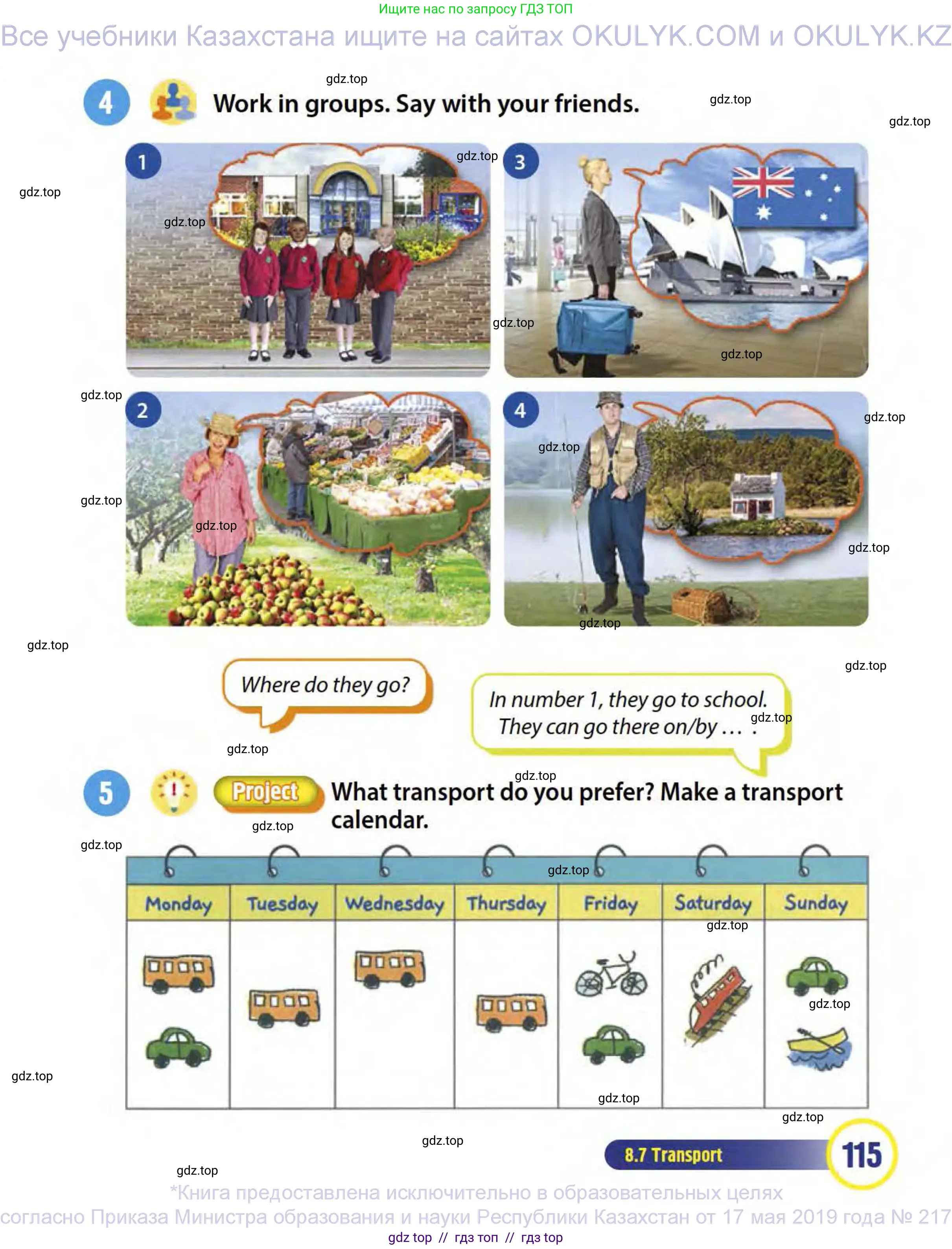 Английский язык (english), 3 класс Учебник (Student's book), авторы: Пучта Херберт (Puchta Herbert), Льюис-Джонс Питер (Lewis-Jones Peter), Гернгросс Гюнтер (Gerngross Günter), издательство Cambridge University Press, Алматы, 2022, зелёного цвета, страница 115